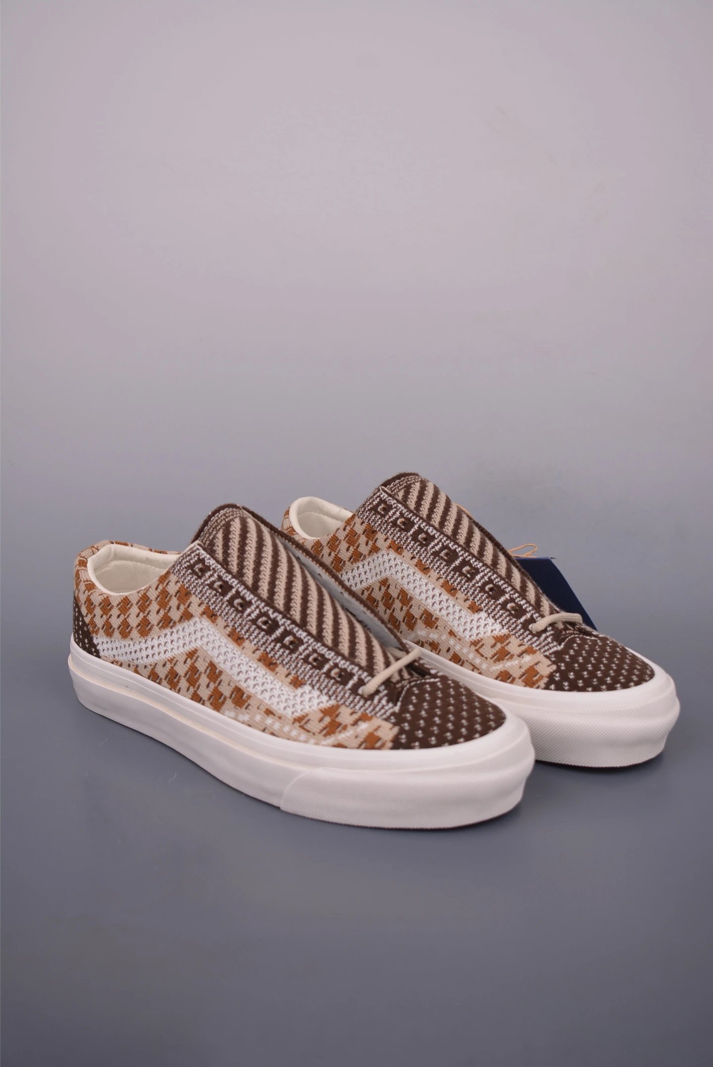 Vans Retro Brown White Woven Skate Shoes