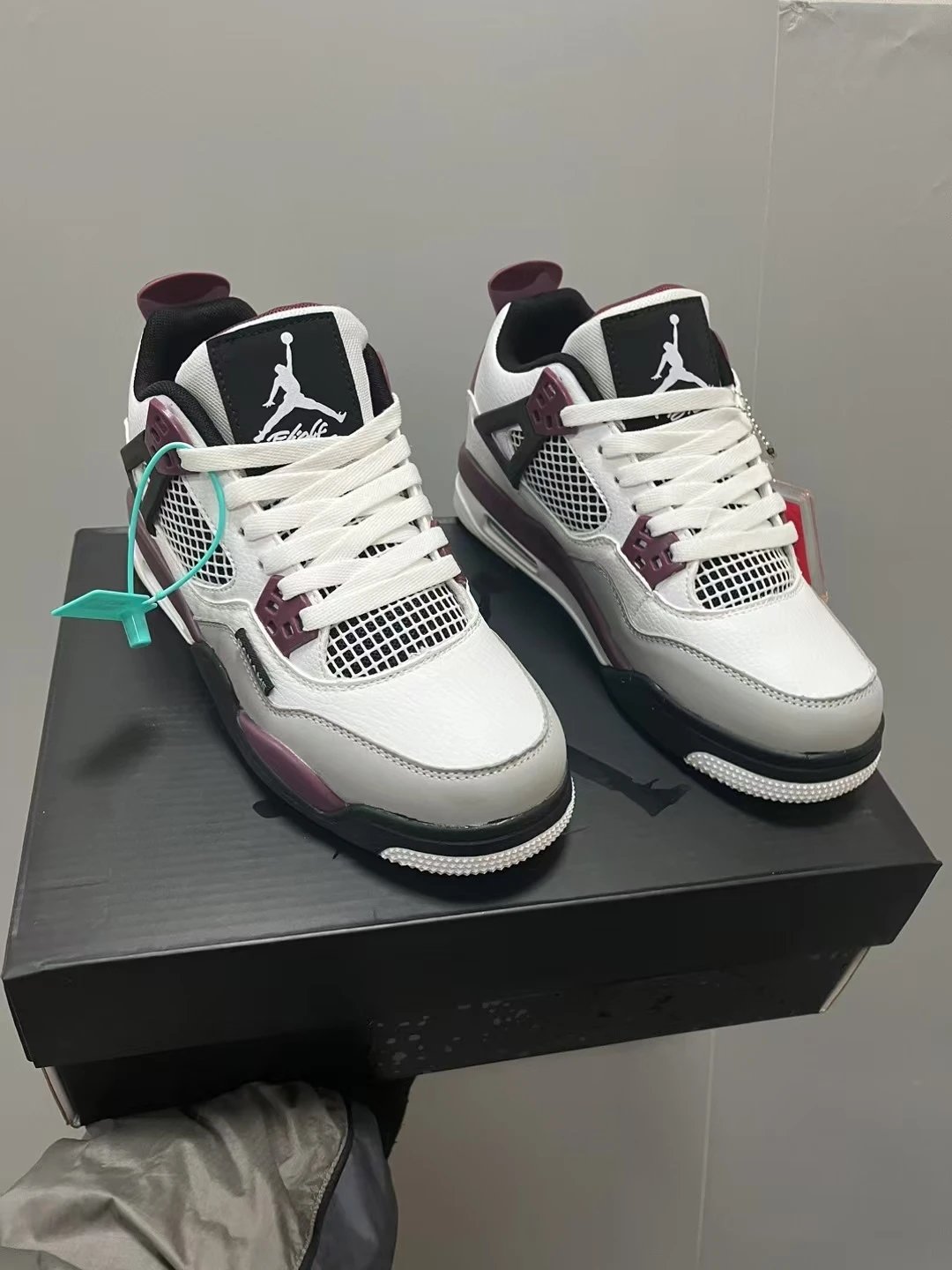 Air Jordan 4 Retro White Purple Basketball Shoes