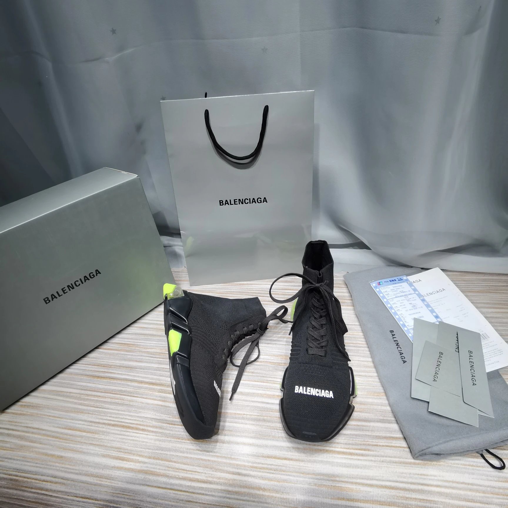 Balenciaga Speed 2.0 Black Green Sneakers