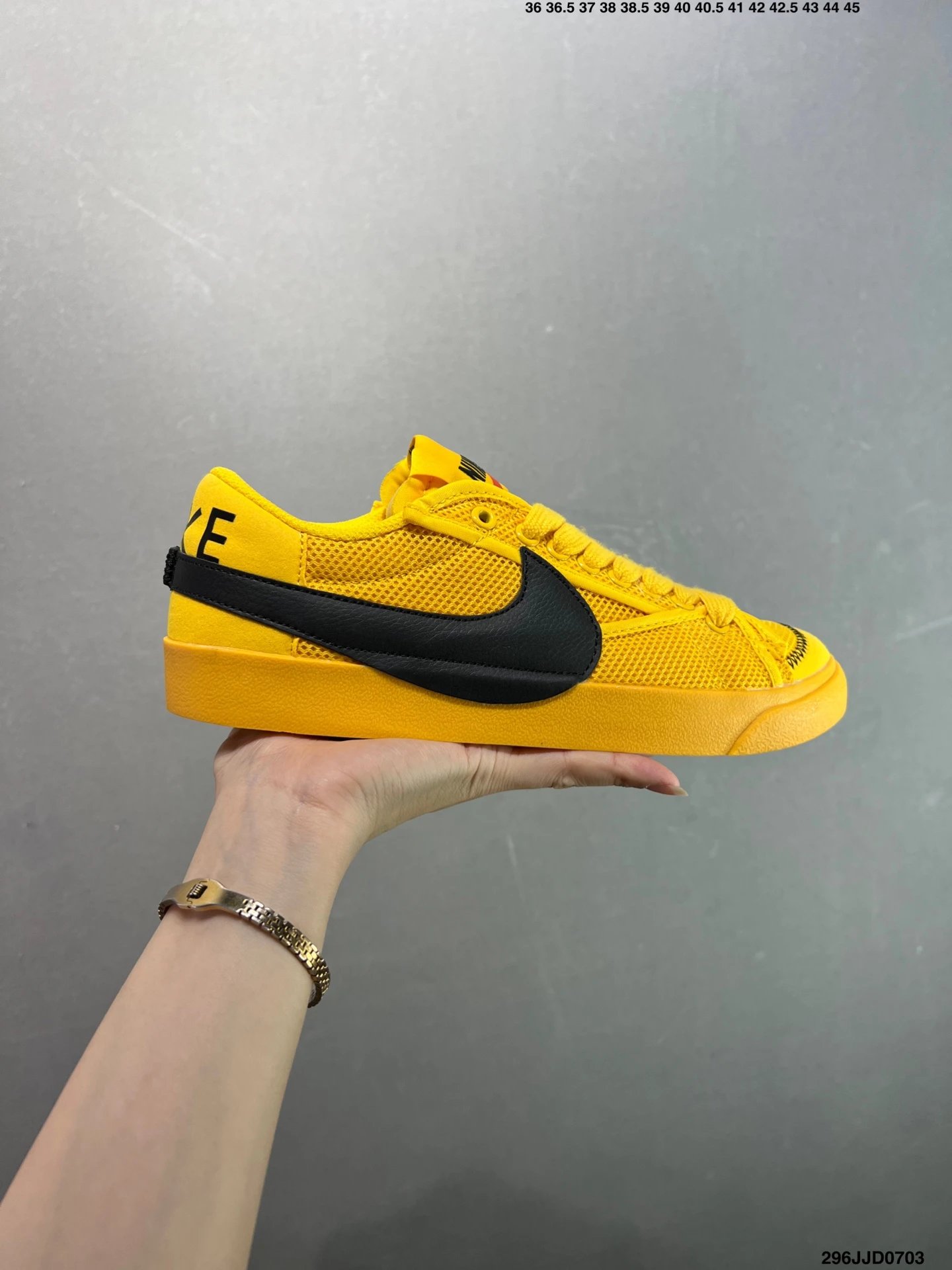 Nike Yellow Mesh Low Top Sneakers Black Swoosh Shoes