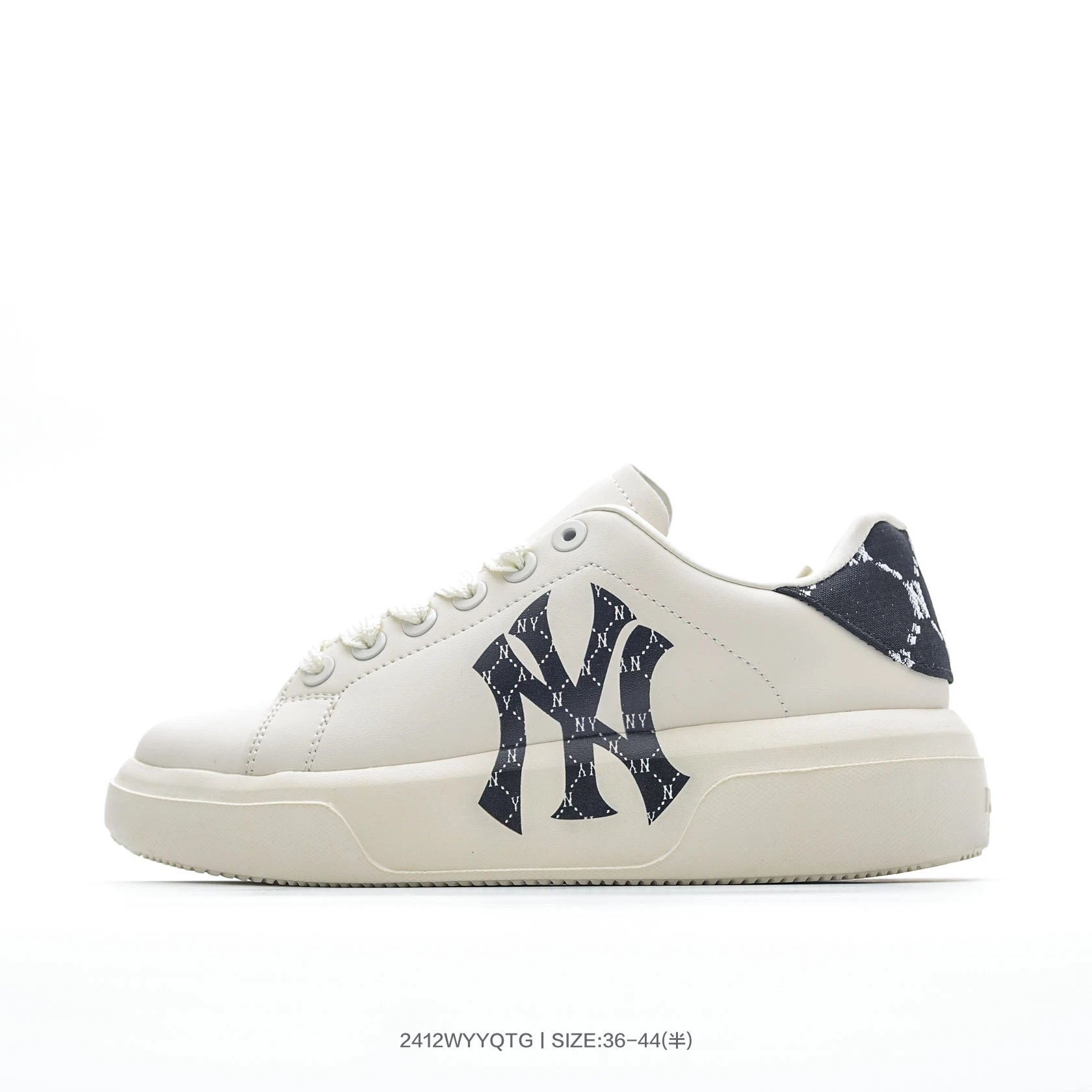 MLB NY Logo Leather Casual Sneakers Unisex Shoes