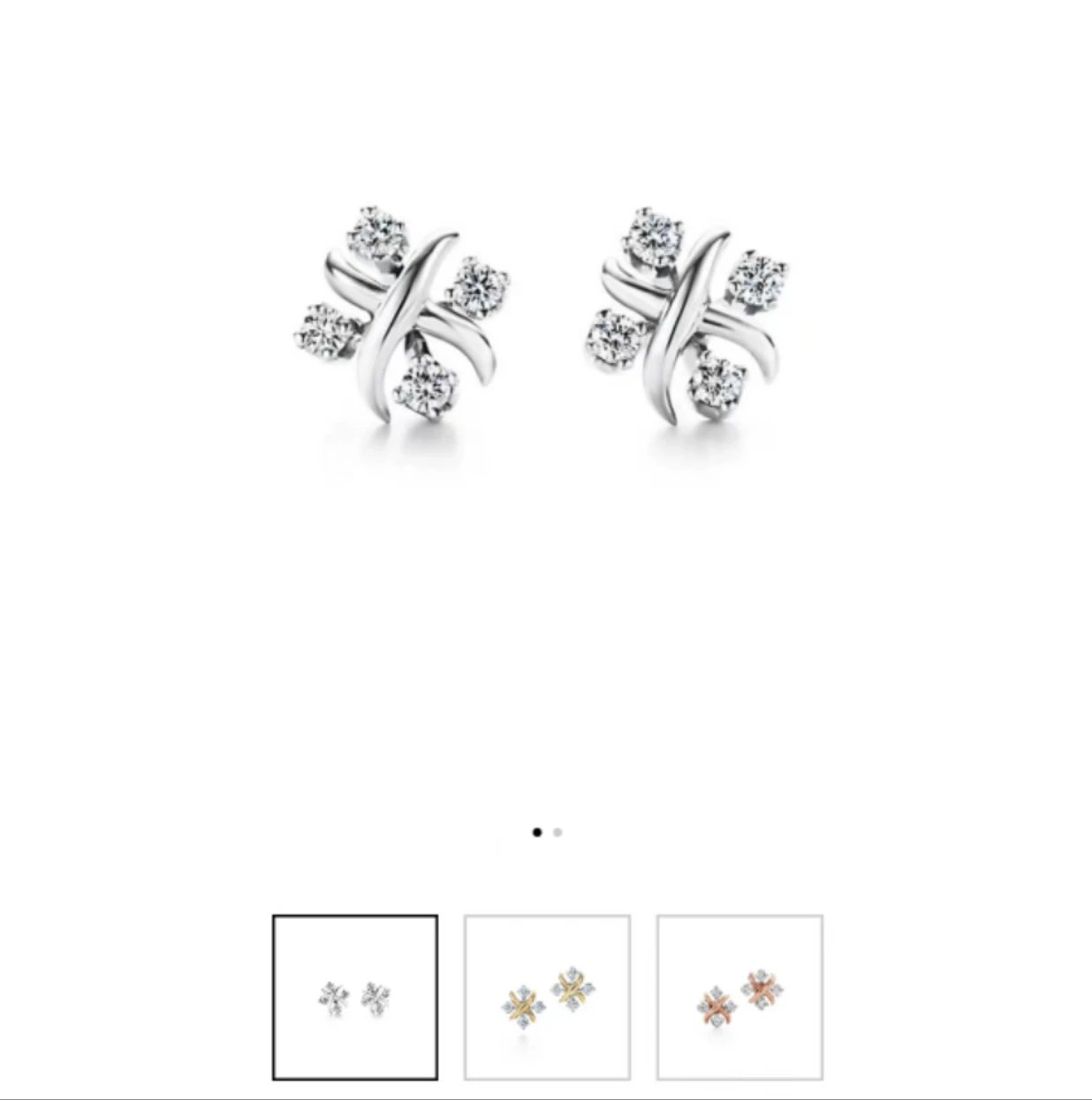 Tiffany Silver Cross CZ Stud Earrings Women