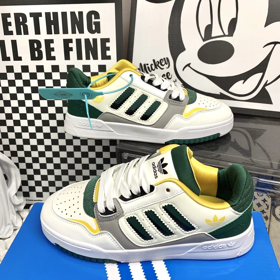 Adidas Retro Low Top Green Yellow Streetwear Shoes