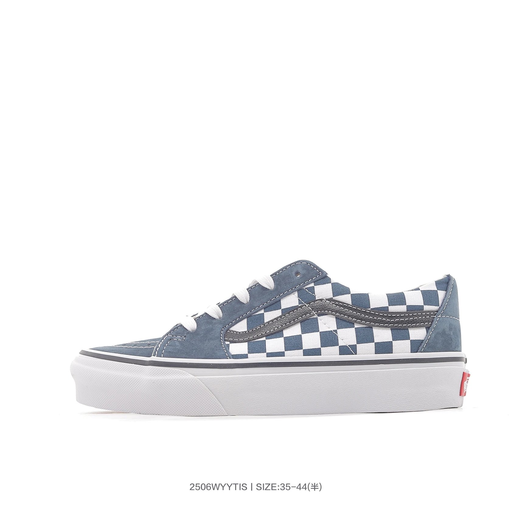 Vans Checkerboard Blue White Low Top Skate Shoes 35–44