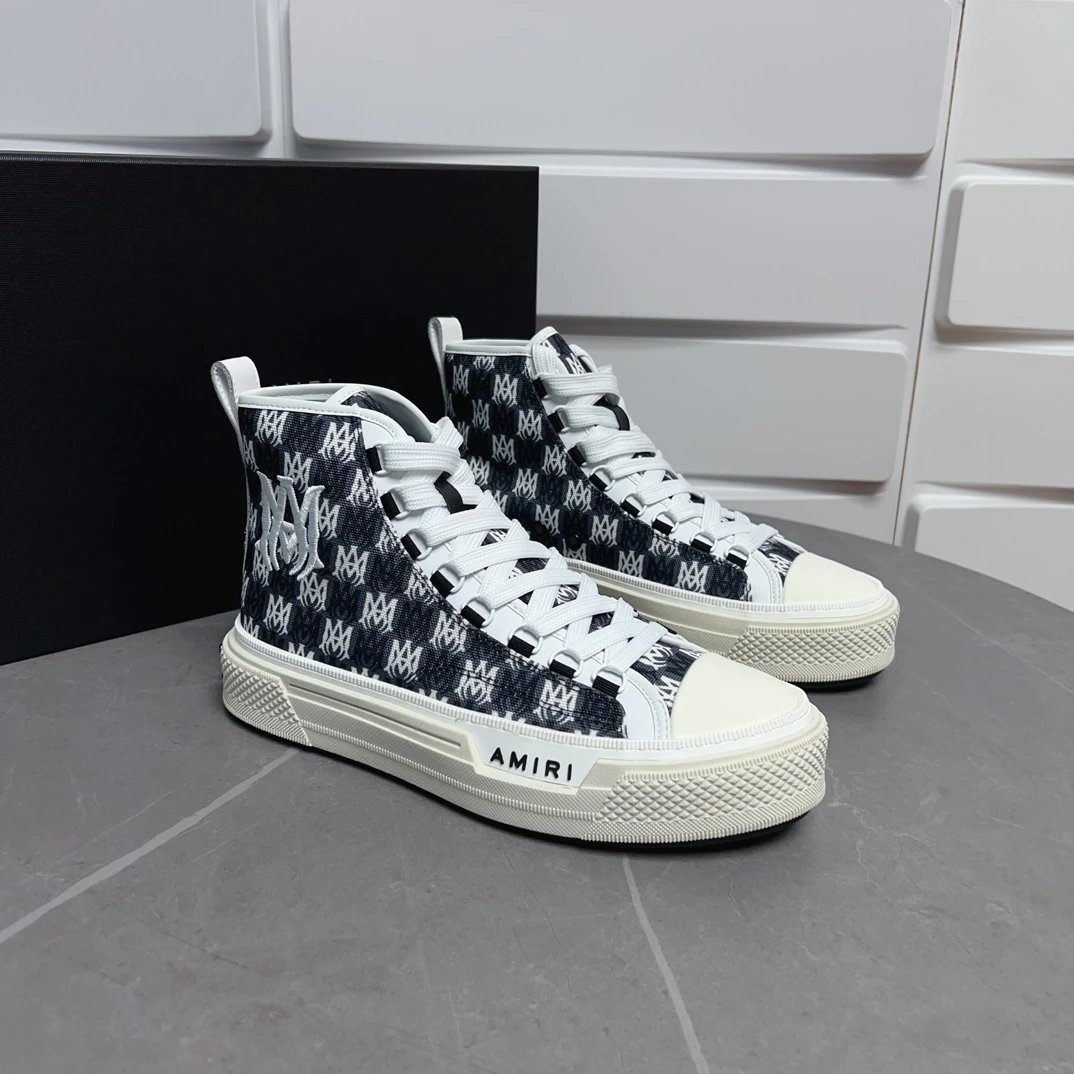 AMIRI High Top Canvas Monogram Sneakers Shoes