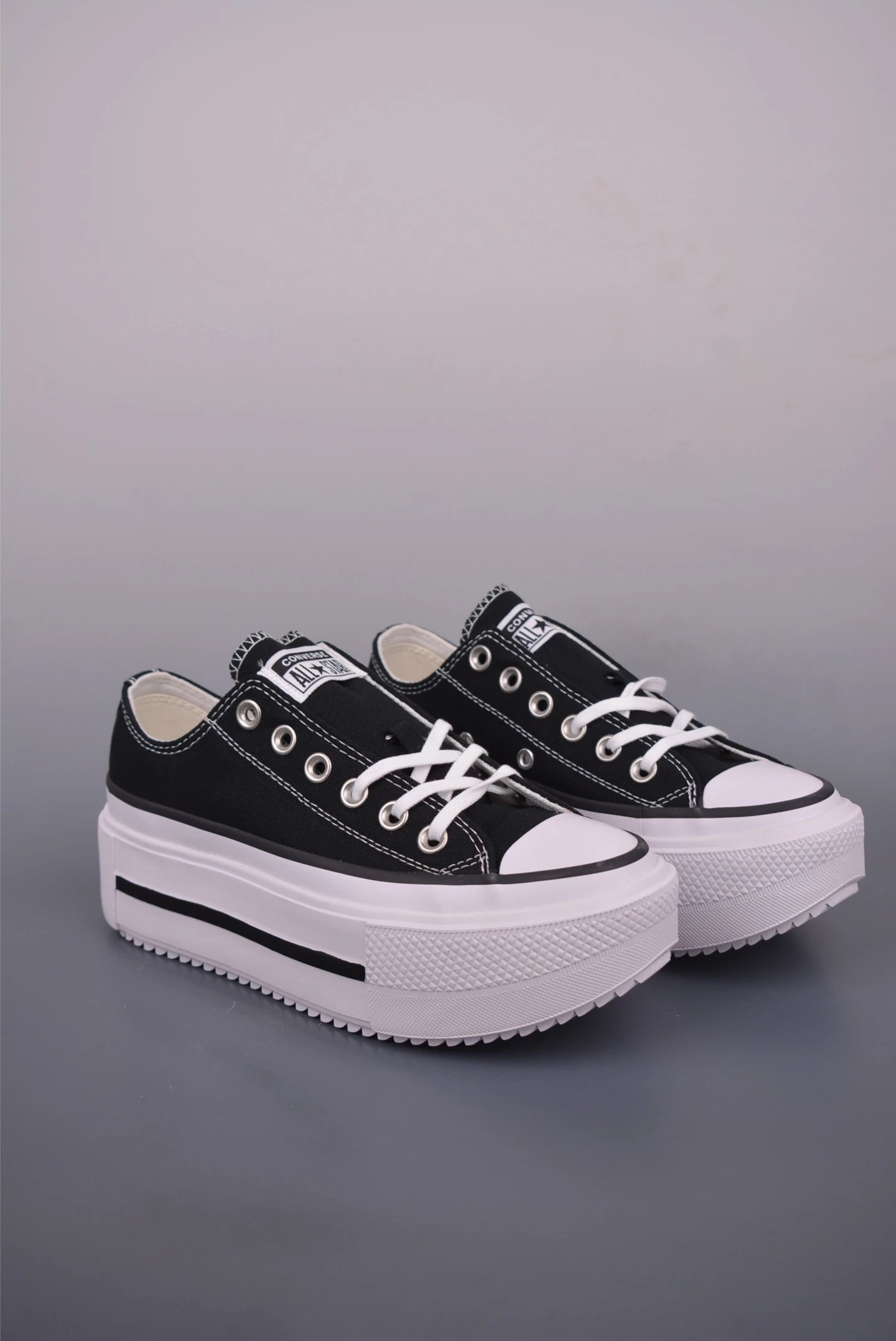Converse Platform Black Canvas Sneakers Shoes