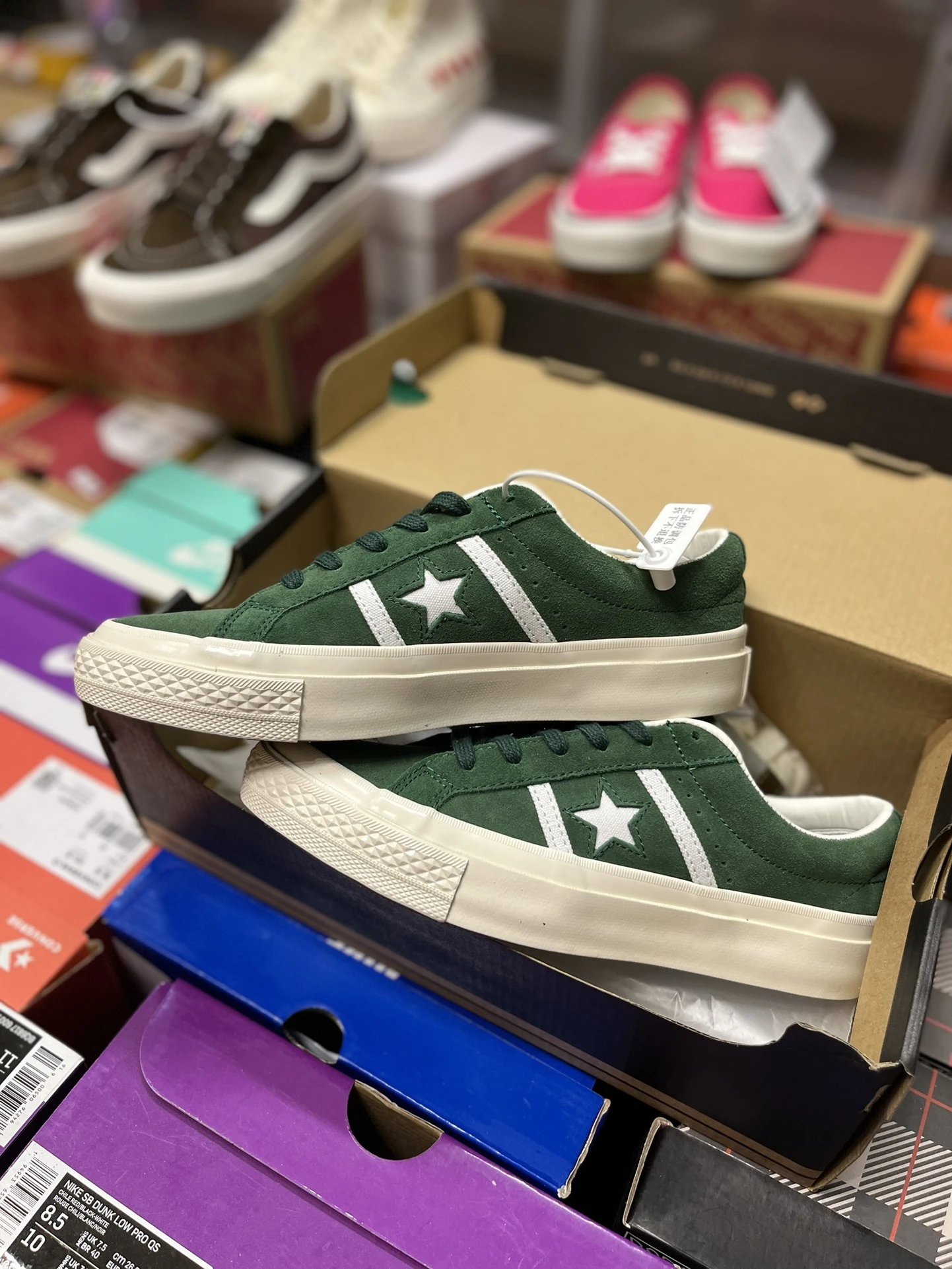 Converse Star Player Low Green Suede Skate Shoes