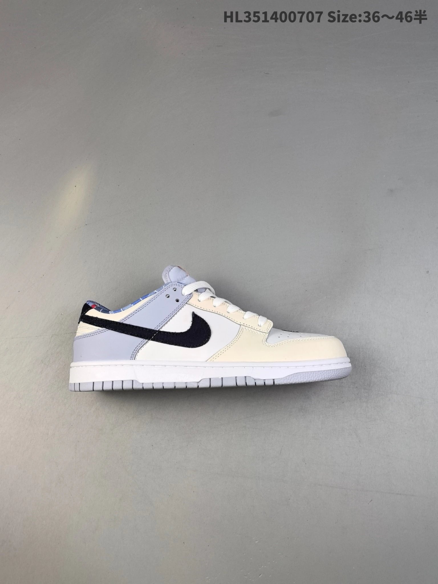 Nike HL351400707 Black Swoosh Cream Low Sneakers