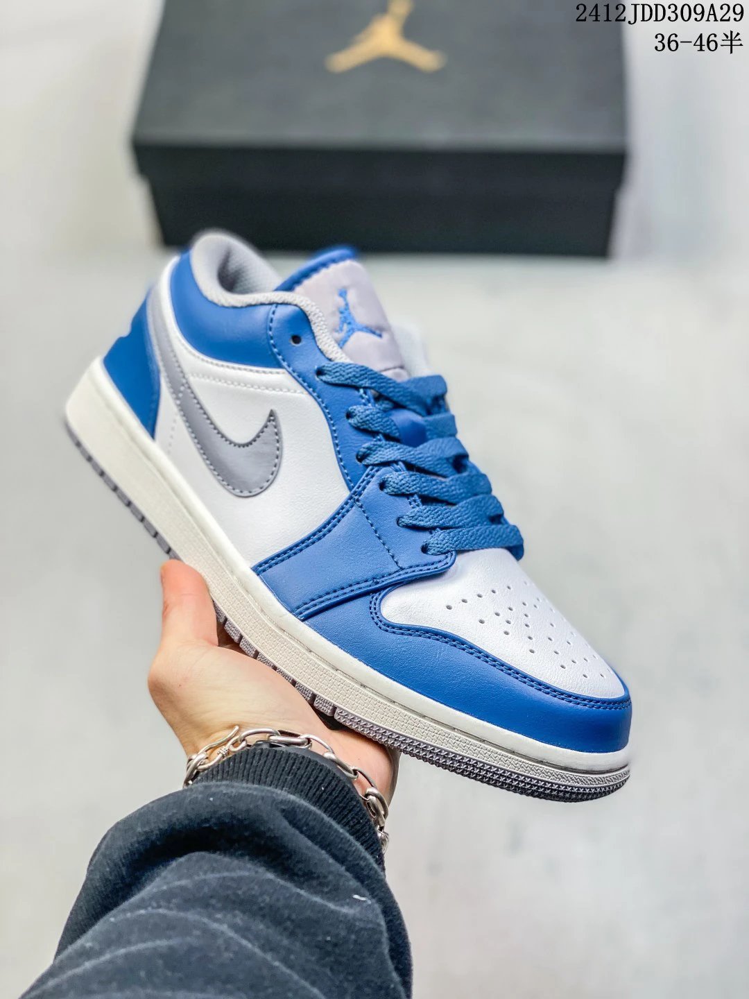 Air Jordan Blue White Leather Sneakers 36–46