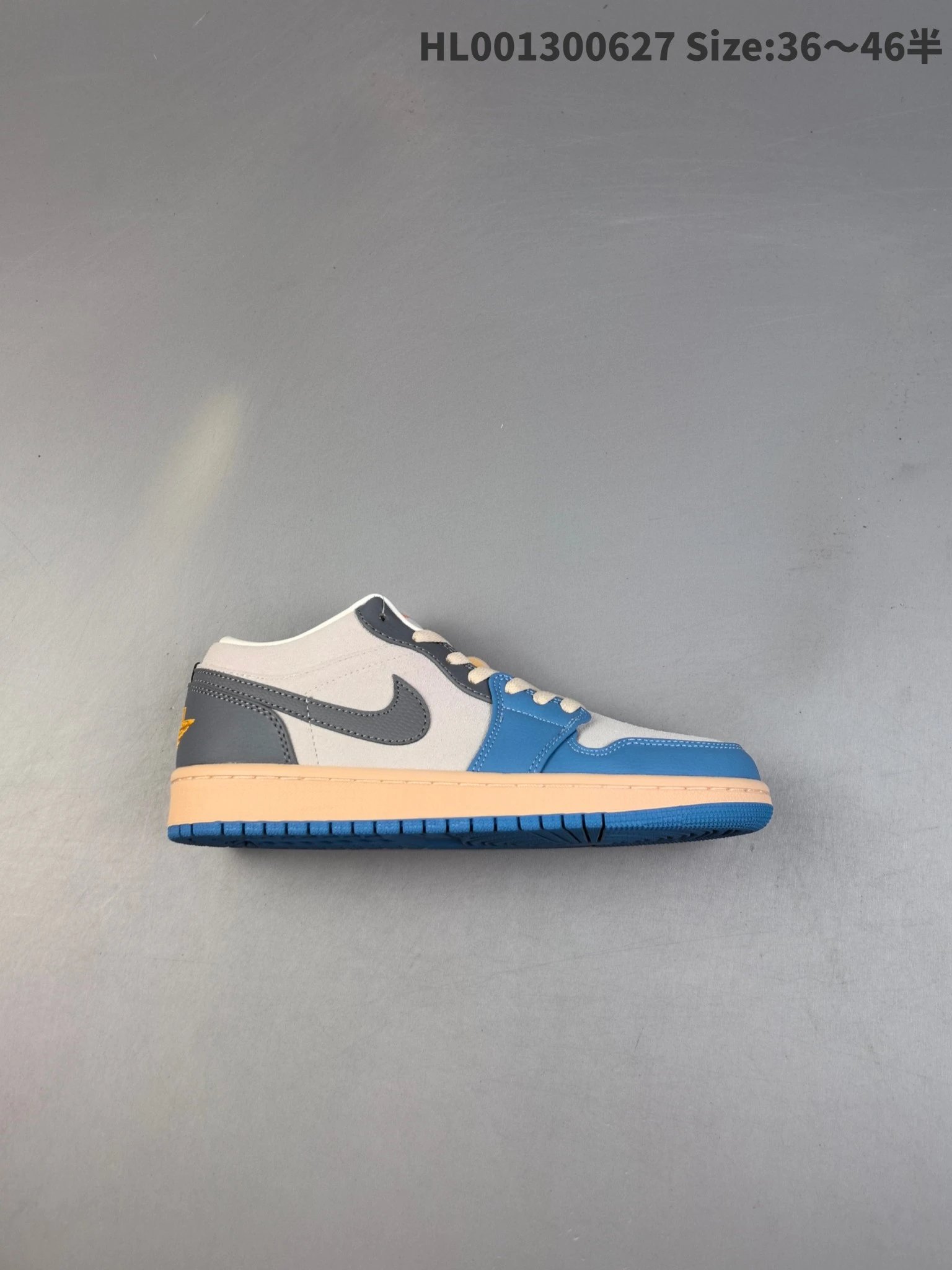 Air Jordan Low Retro Blue Gray Leather Sneakers HL001300627