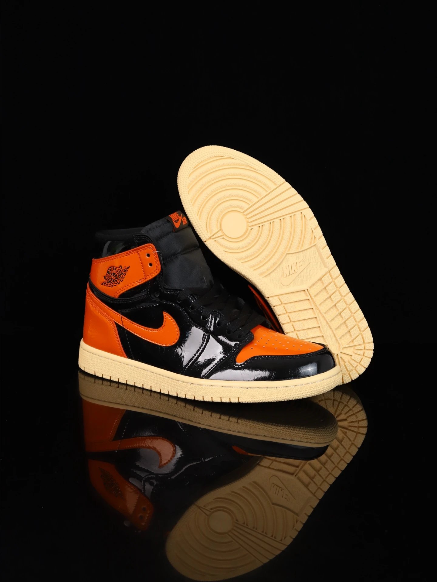 Nike Air Jordan Black Orange High Top Sneakers