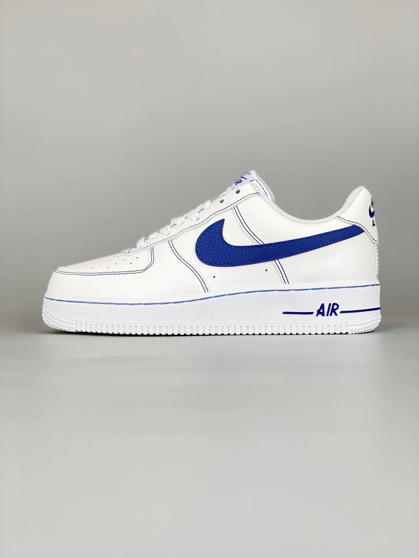 Nike Air Force 1 White Blue Leather Casual Sneakers