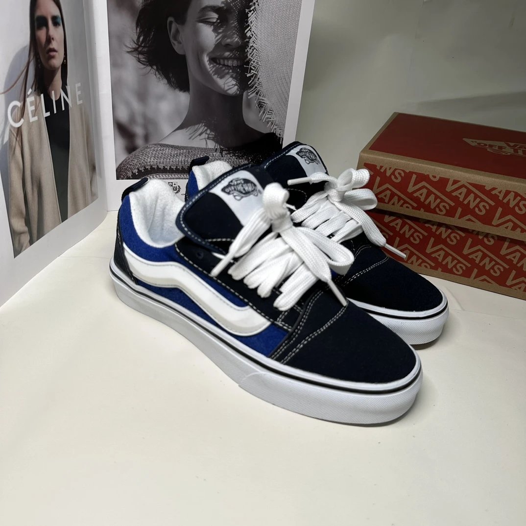 Vans Classic Black Blue Skate Shoes