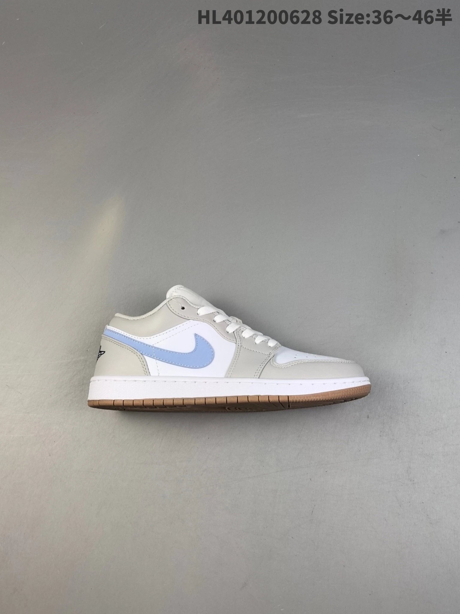 Air Jordan Low Grey Blue Leather Sneakers HL401200628