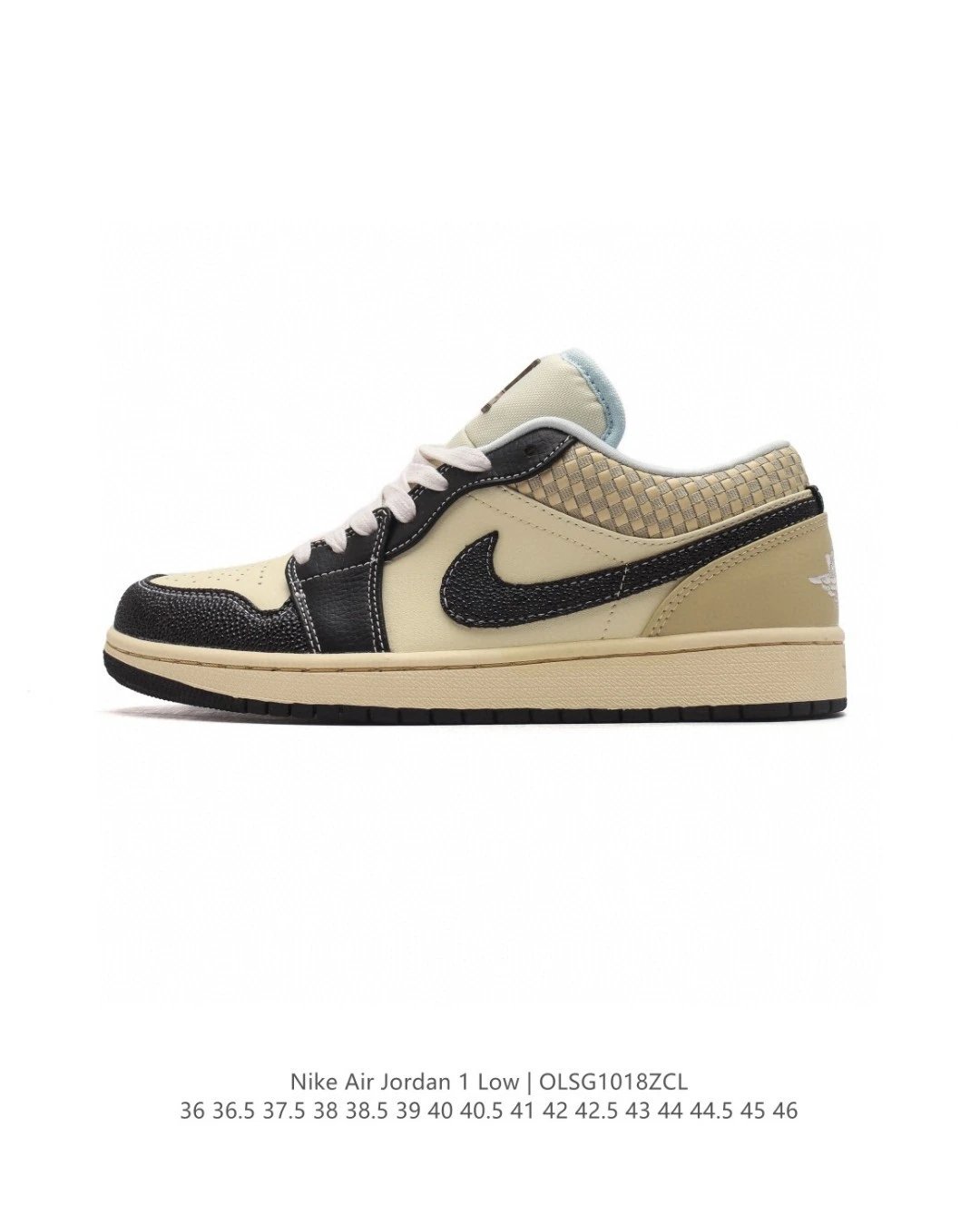 Nike Air Jordan 1 Low Black Beige Sneakers