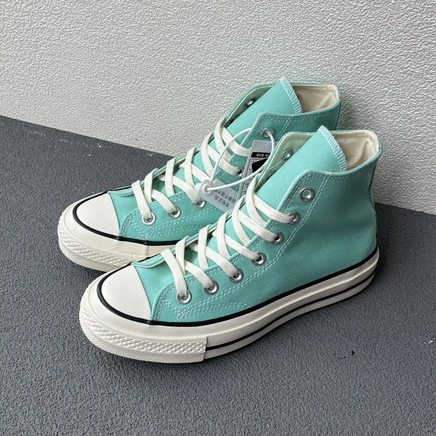 Converse High Top Mint Green Canvas Sneakers Unisex Shoes