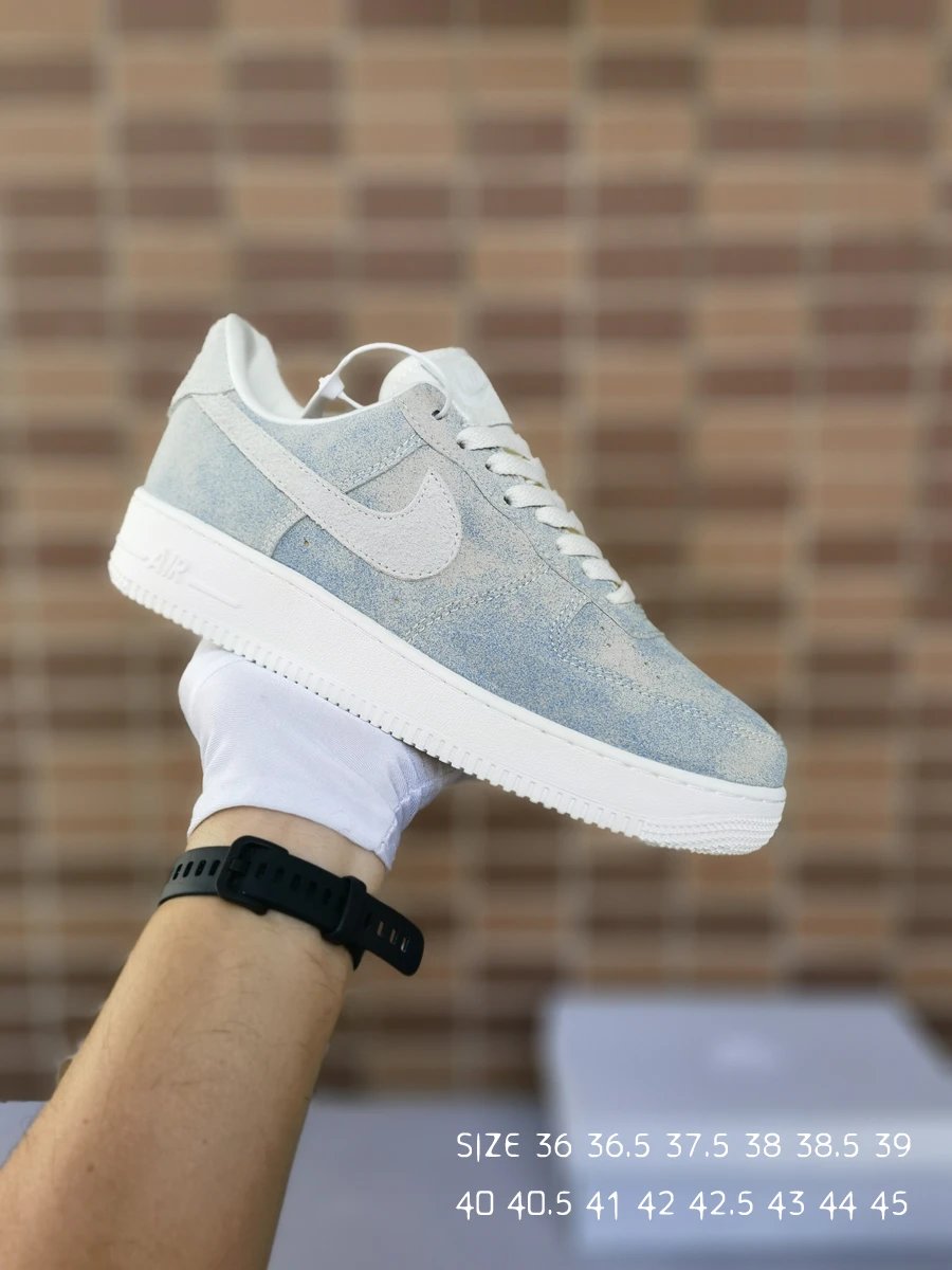 Nike Air Force 1 Light Blue Suede Casual Shoes