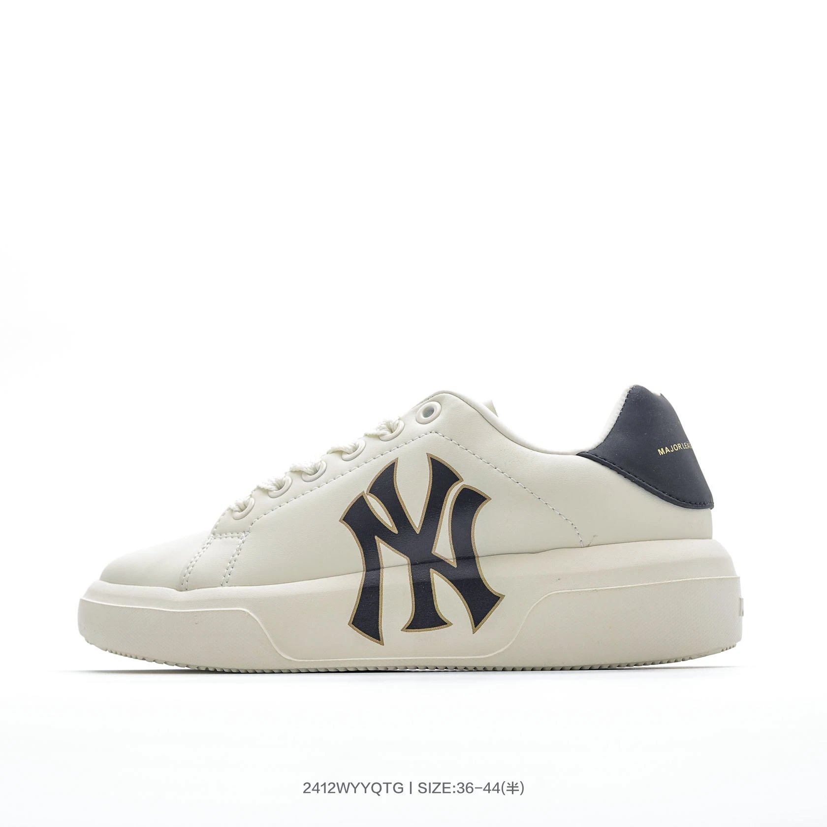 MLB Classic White Leather NY Logo Sneakers
