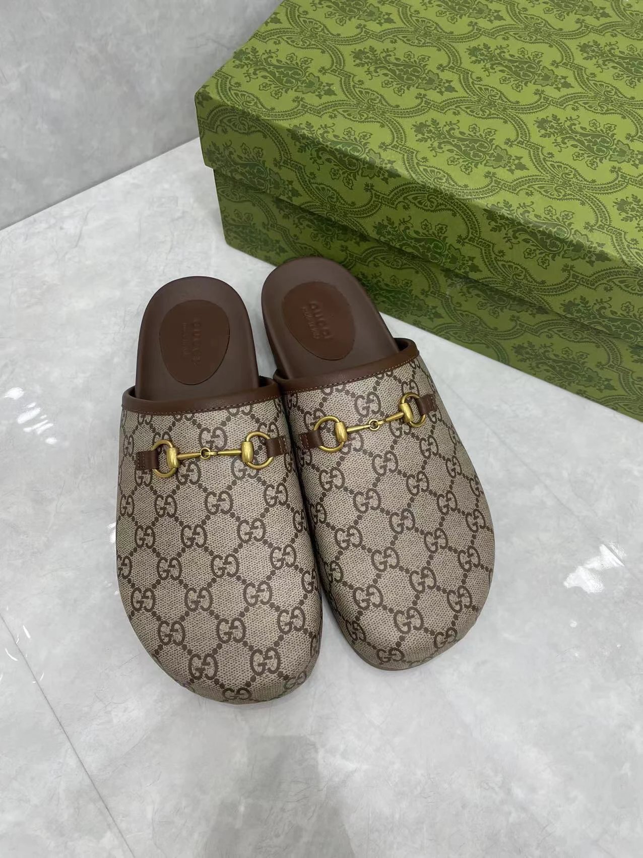 Chanel Women Slip-On Loafers Gold Buckle Luxury Shoes