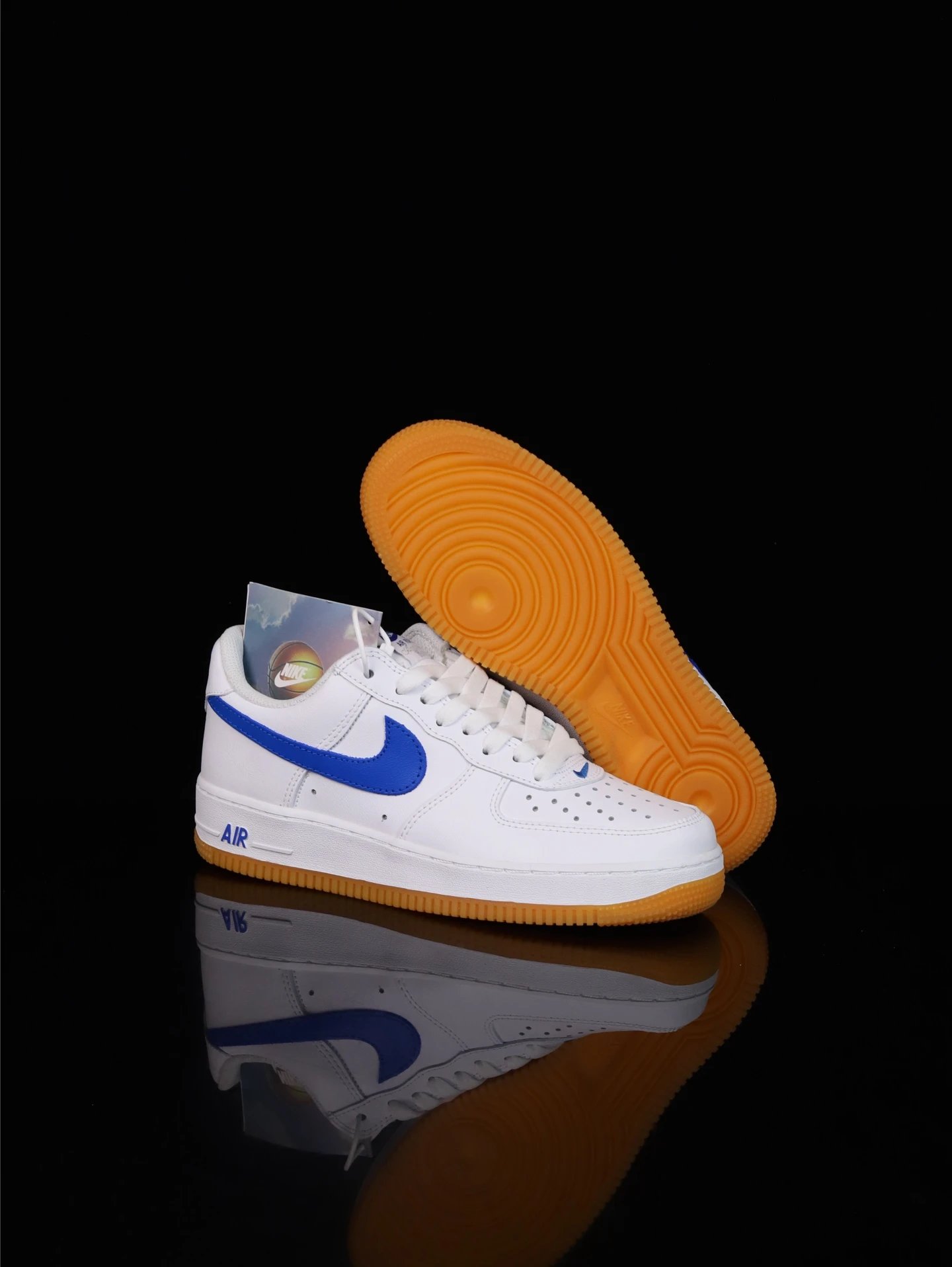 Nike Air Force 1 White Blue Gum Sole Sneakers
