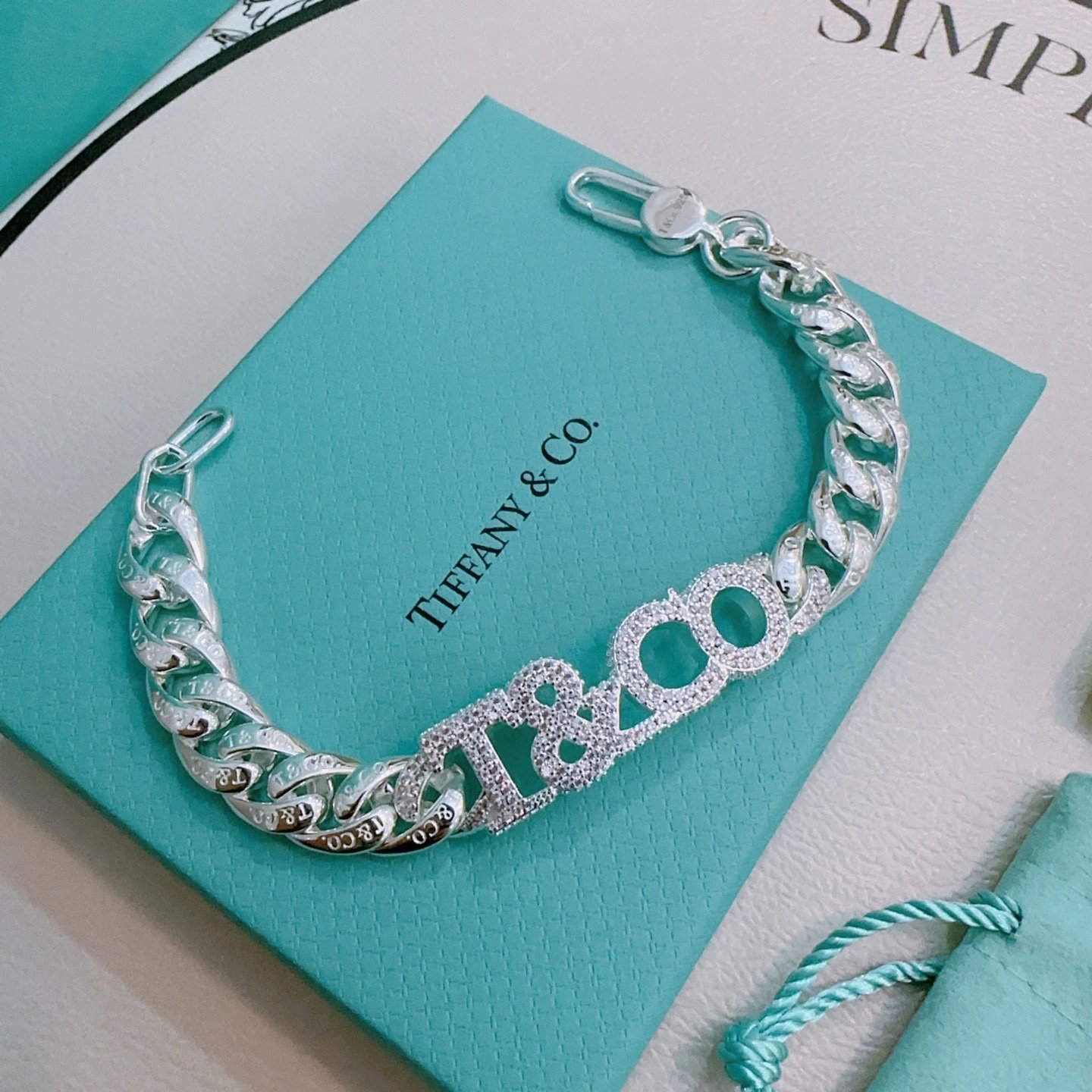 Tiffany Silver T&CO Chain Bracelet Women Luxury Gift