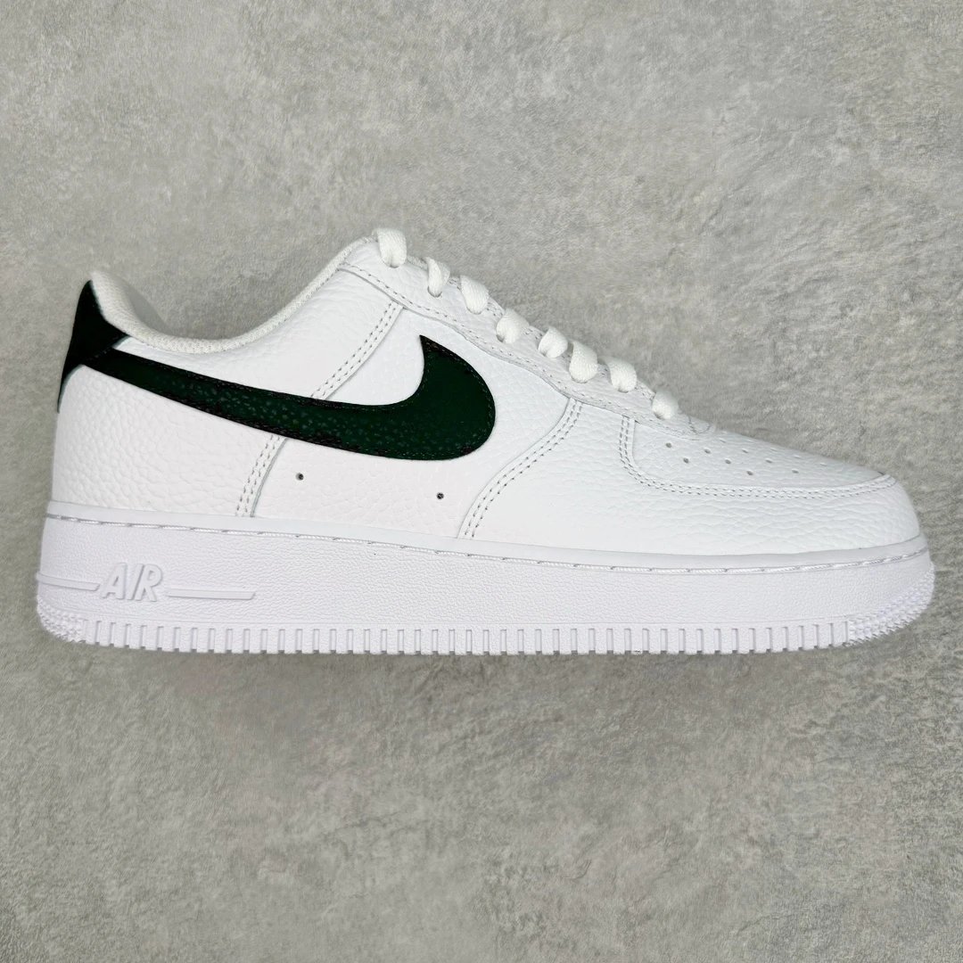 Nike Air Force 1 Low White Green Leather Sneakers