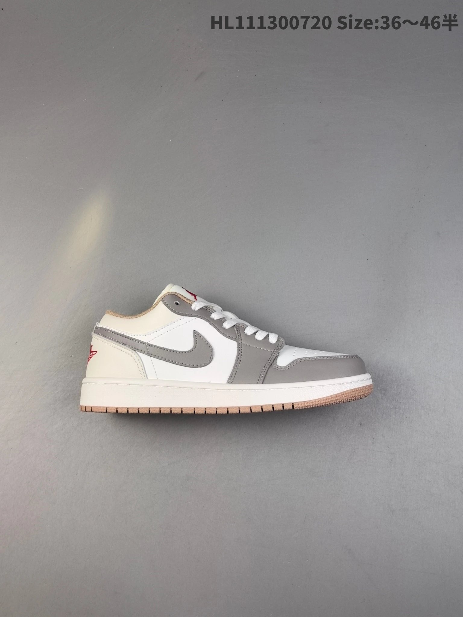 Air Jordan Low Gray White Leather Casual Sneakers