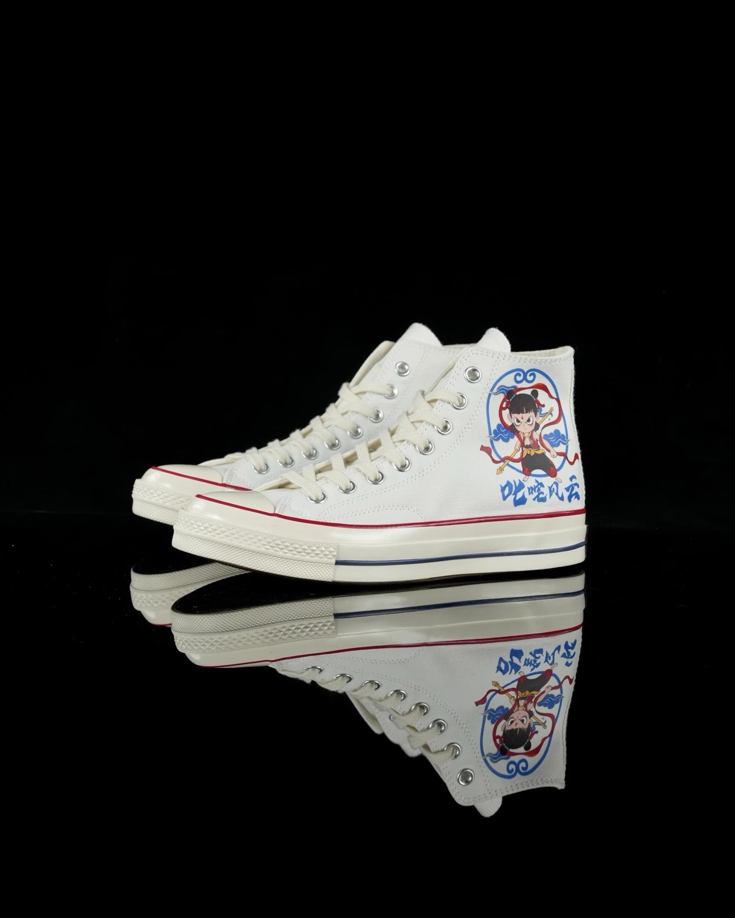 Converse High Top Anime White Canvas Sneakers