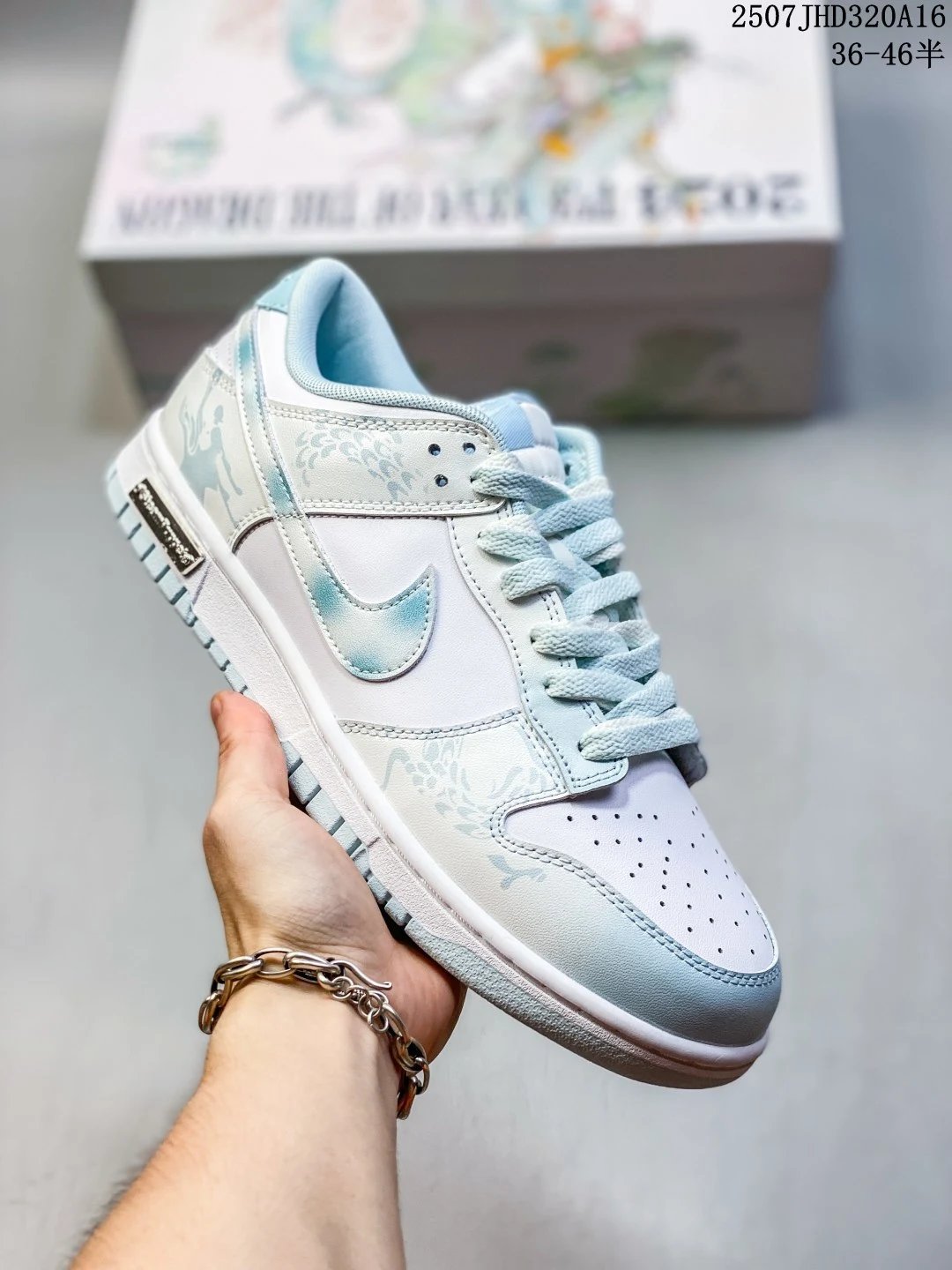 Nike Low Top Sneakers White Blue Running Shoes 36-46