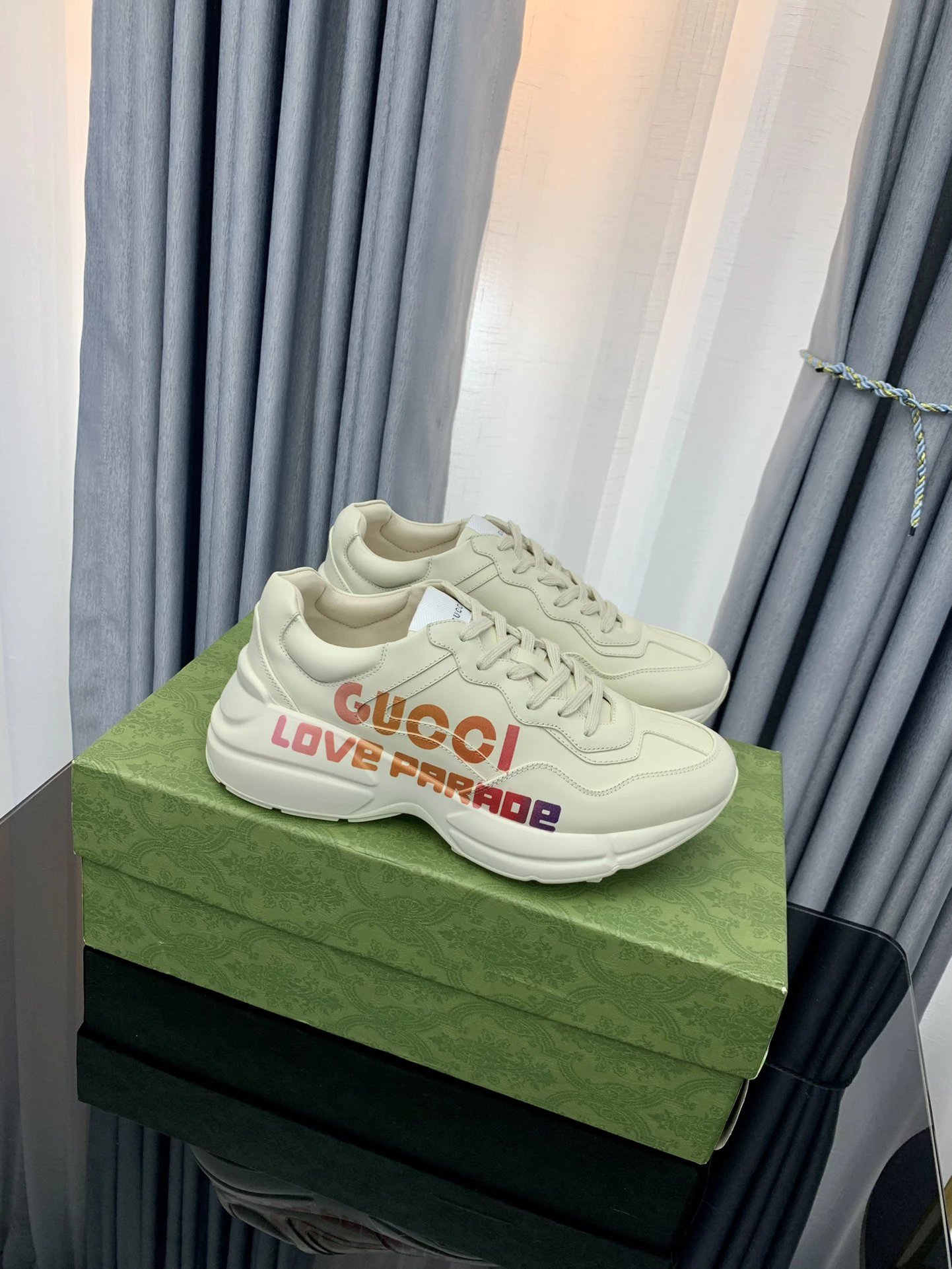 Gucci Love Parade Chunky Leather Logo Sneakers