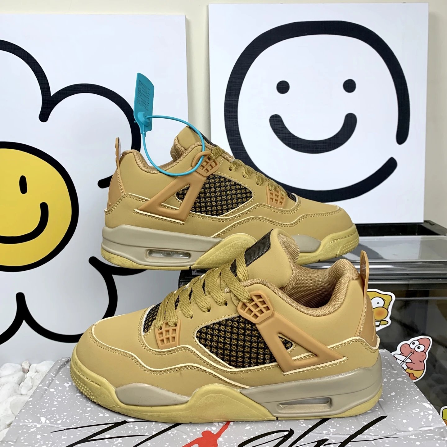Air Jordan Retro 4 Wheat Yellow Leather Basketball Shoes