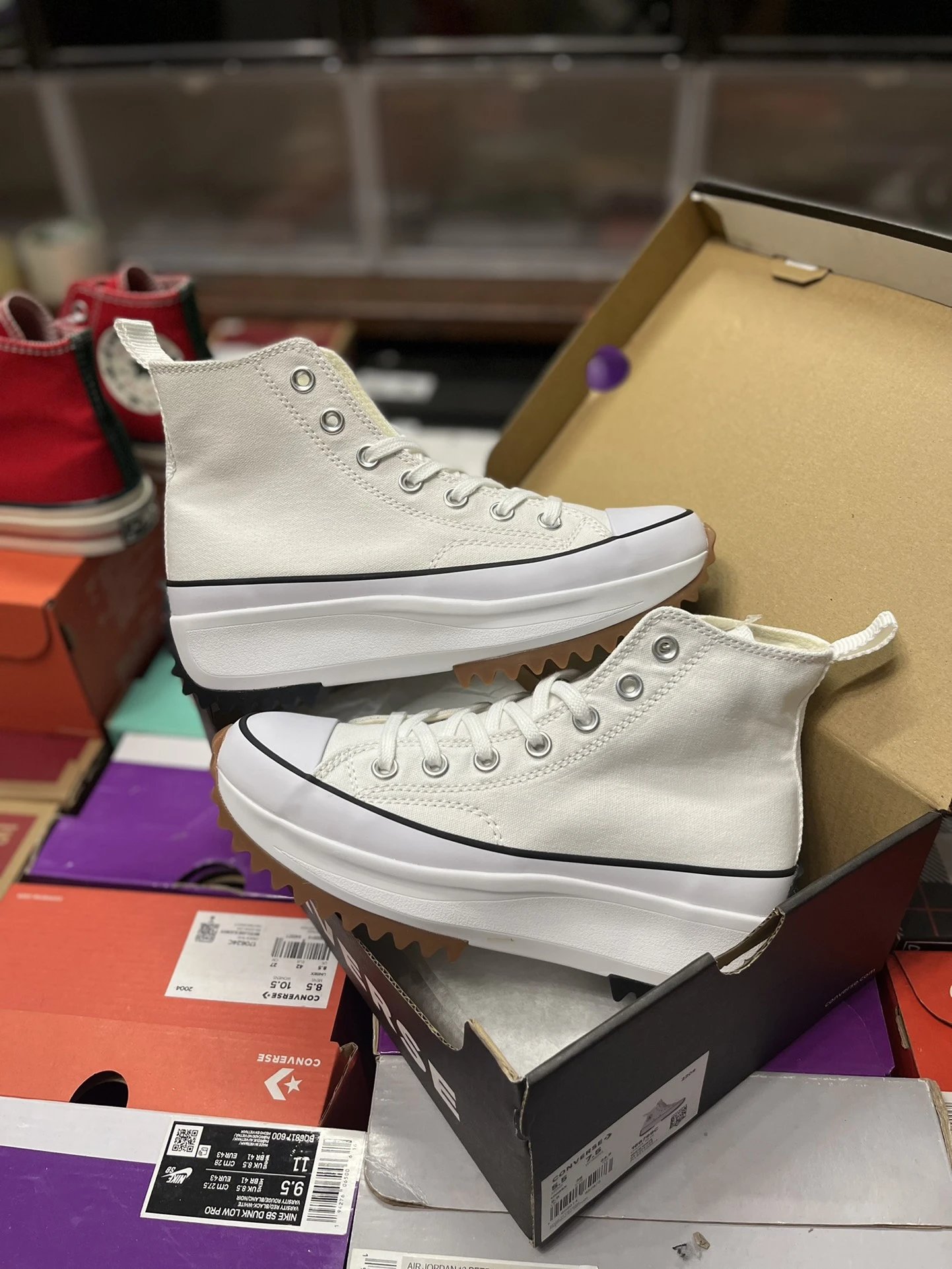 Converse Platform High Top White Canvas Sneakers Women