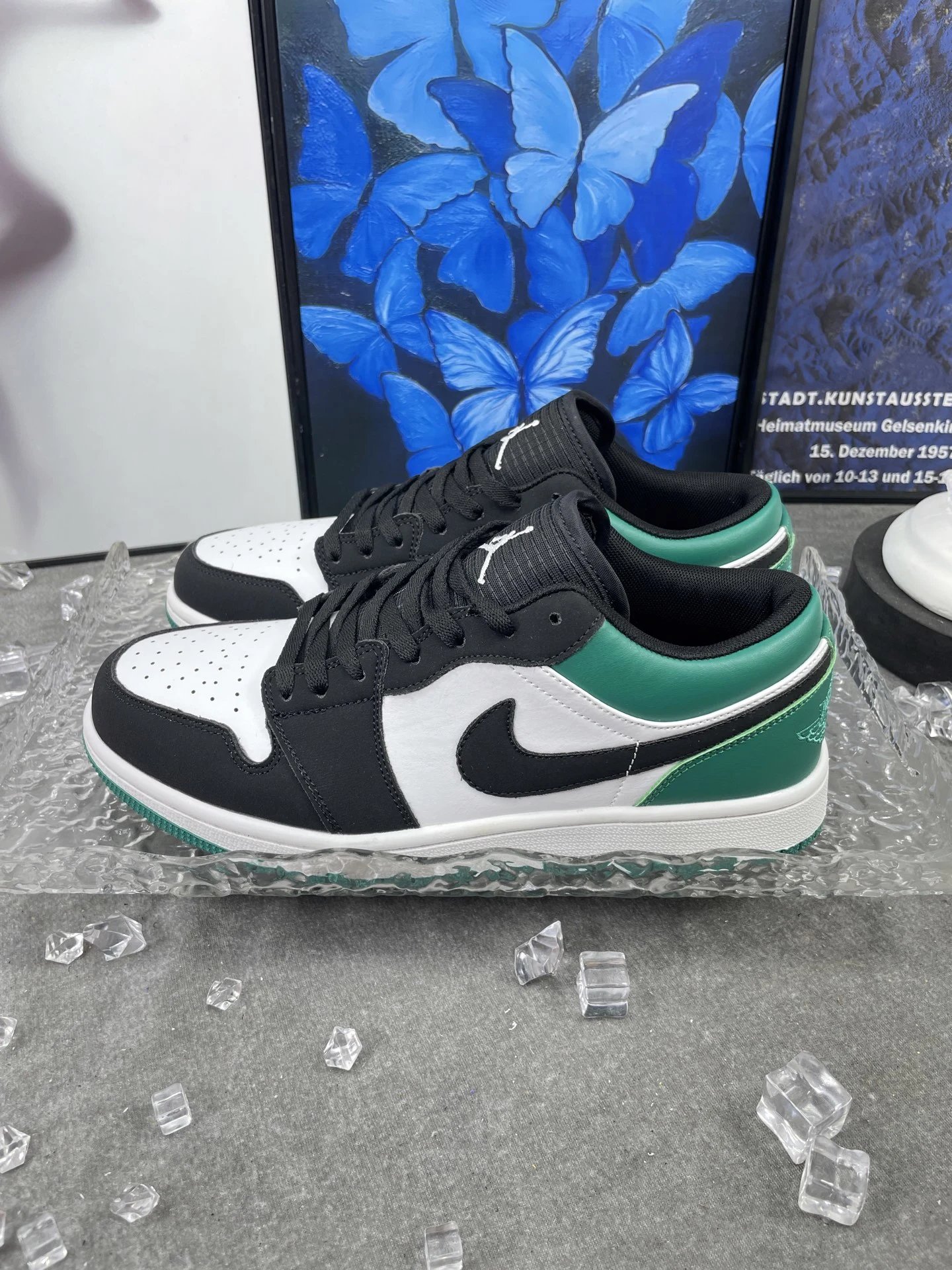 Air Jordan Low Black White Green Sneakers
