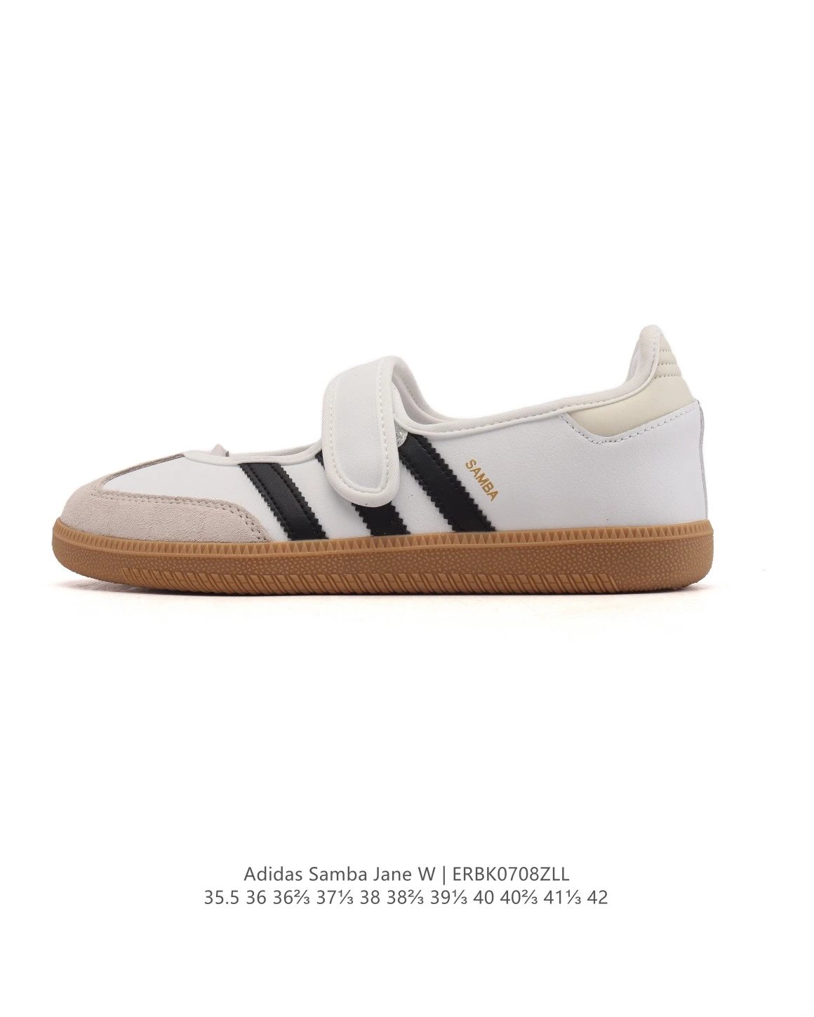 Adidas Samba Jane W White Leather Velcro Sneakers