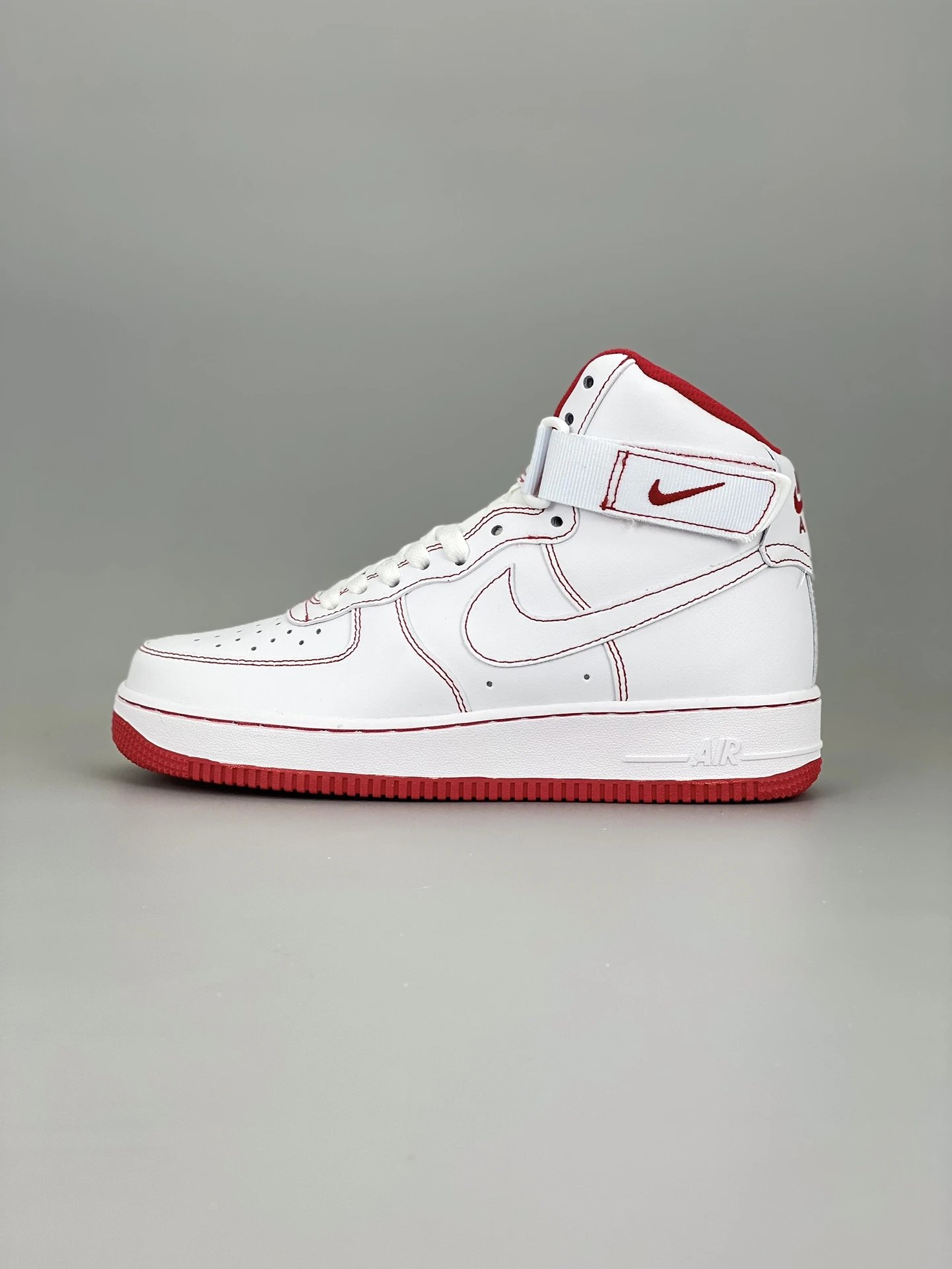 Nike Air Force 1 High White Red Leather Sneakers