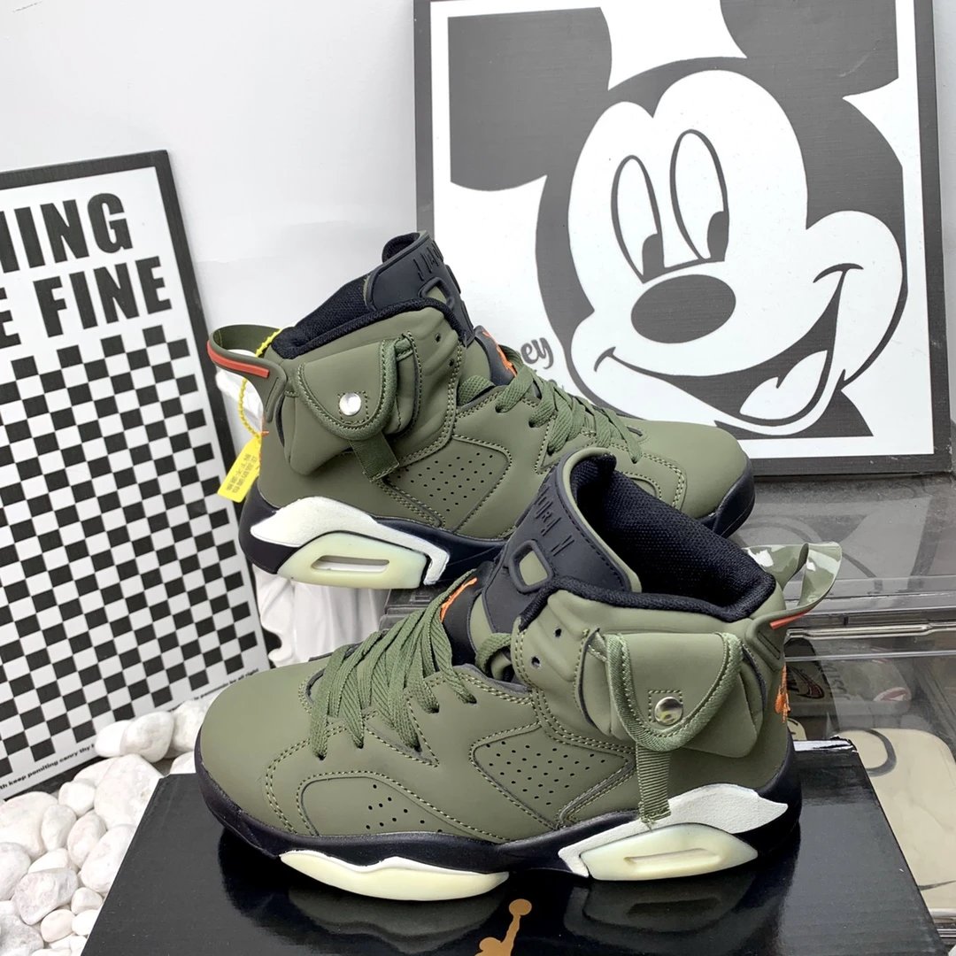 Air Jordan Retro 6 Green High Top Basketball Shoes