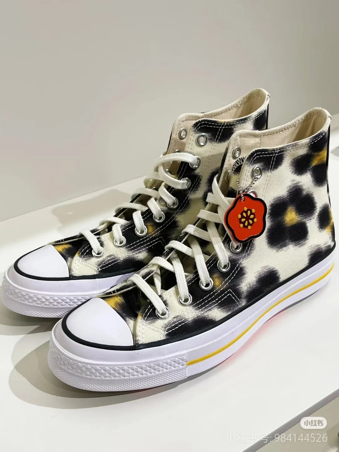 Converse Leopard Print High Top Canvas Sneakers