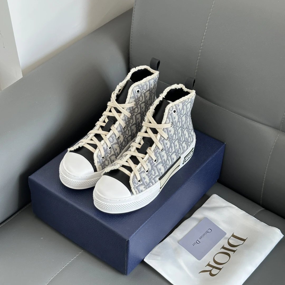 Dior High Top Canvas Monogram Sneaker Shoes