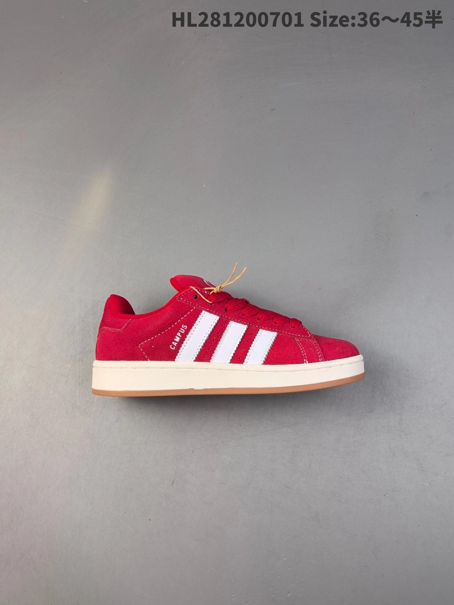 Adidas Campus Red Suede Casual Sneakers HL281200701