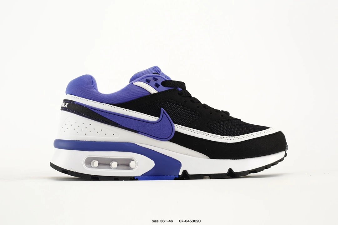 Nike Air Max Black White Purple Running Shoes