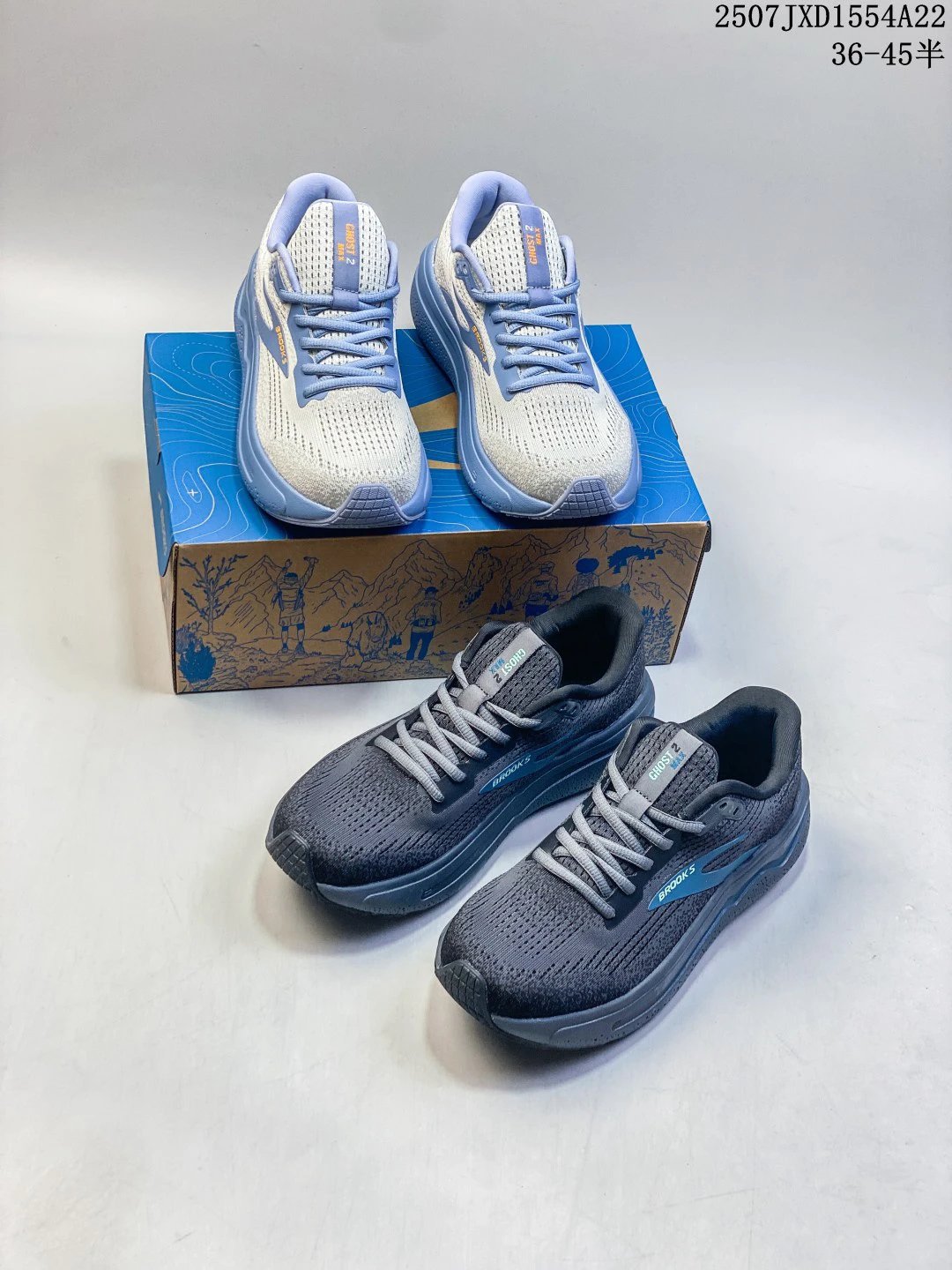 Brooks Mesh Running Shoes Lightweight Gray White 36-45