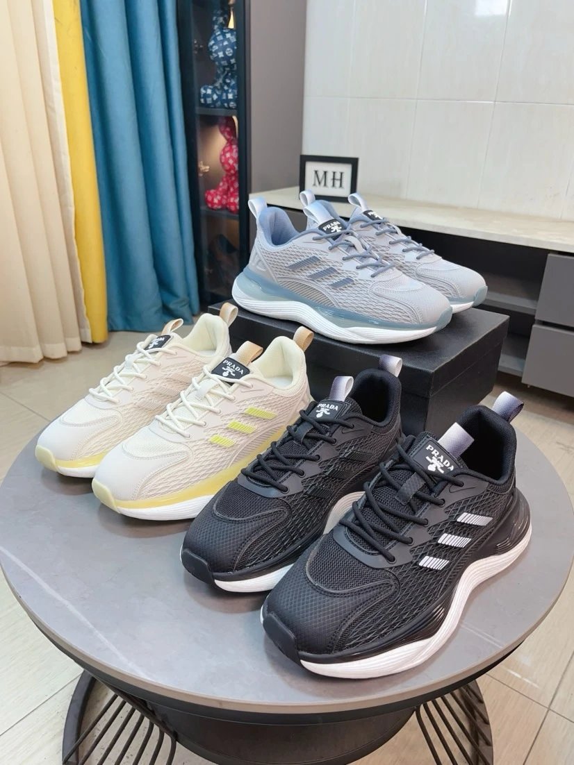 Prada Mesh Running Sneakers for Men Women