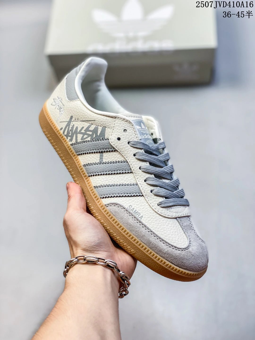 Adidas Samba Graffiti Leather Suede Gum Sole Sneakers