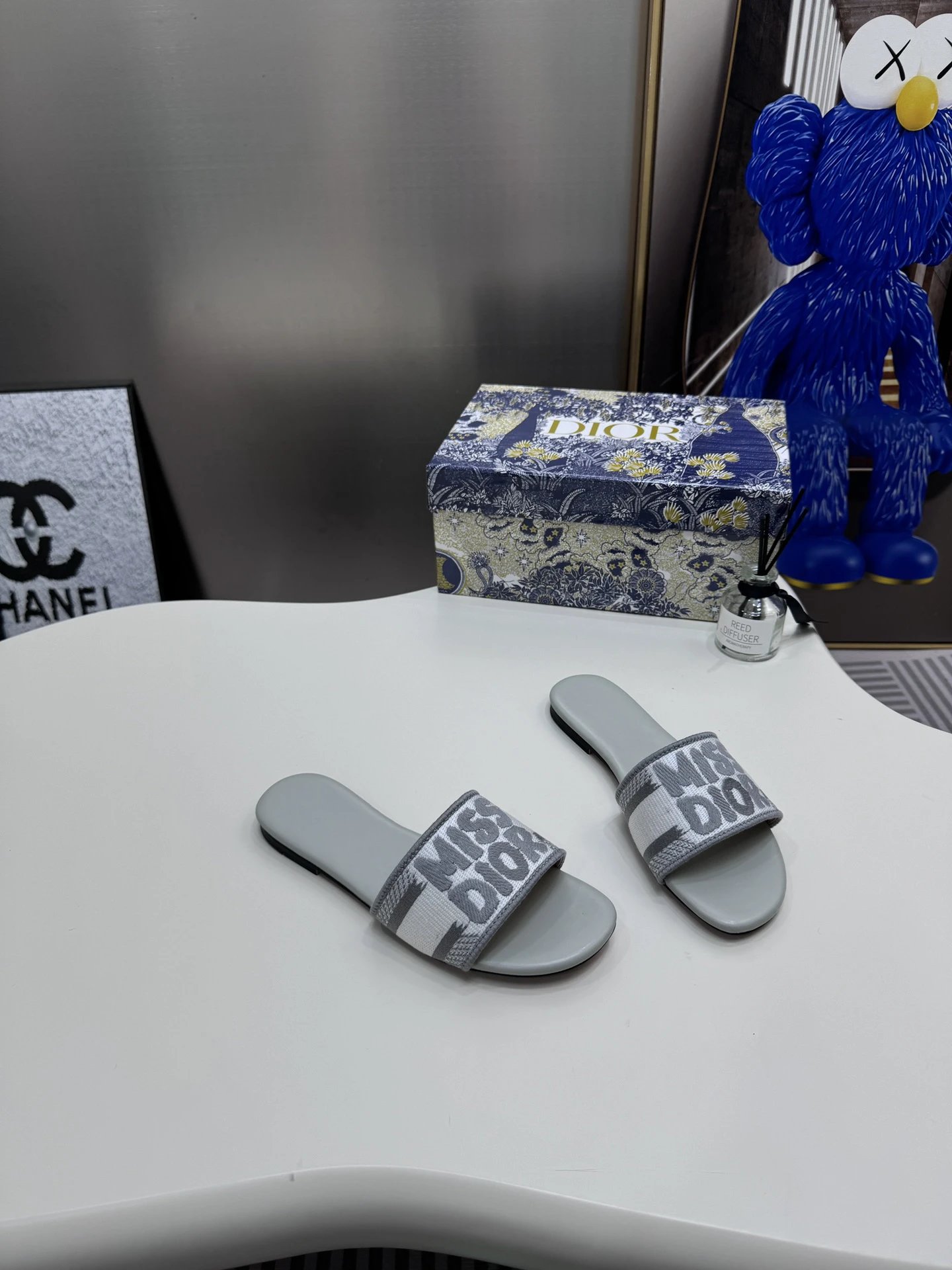 Dior Miss Dior Gray Women Slide Sandals