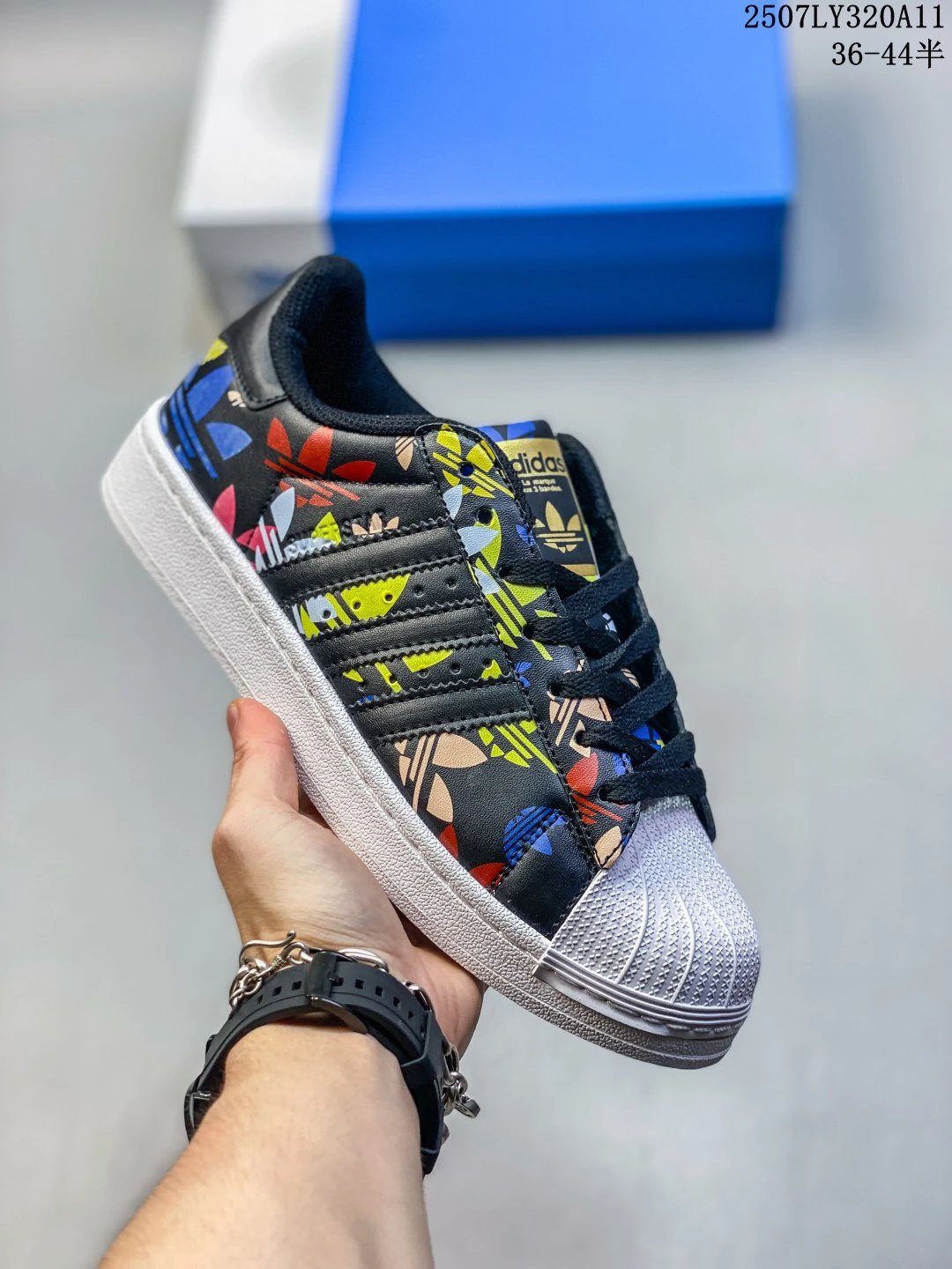 Adidas Superstar Floral Print Black Casual Shoes