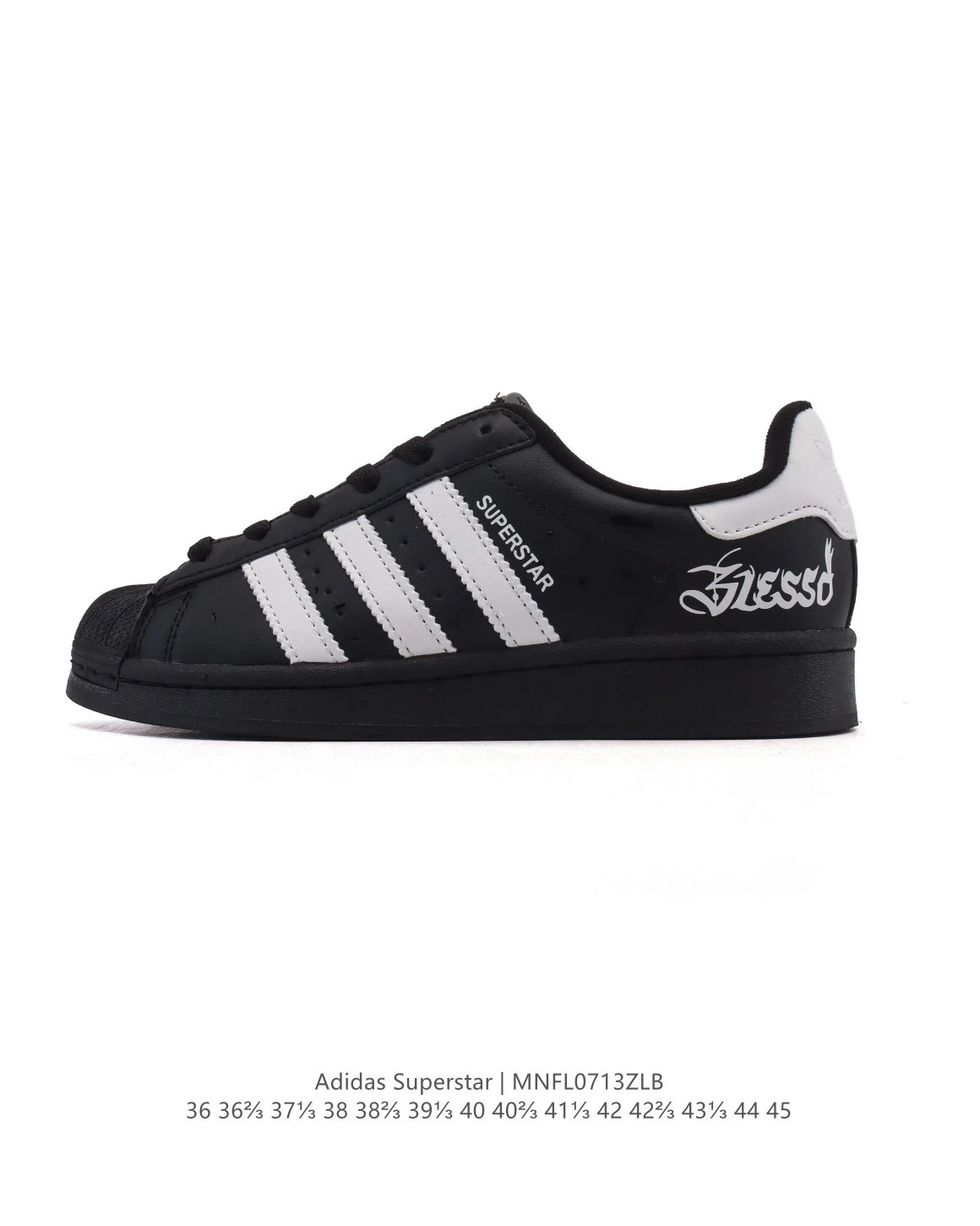 Adidas Superstar Black White Graffiti Sneakers