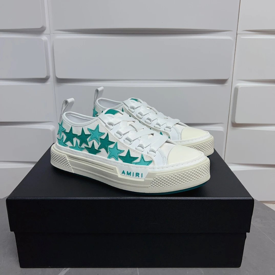 Amiri Star Low Top White Green Sneakers