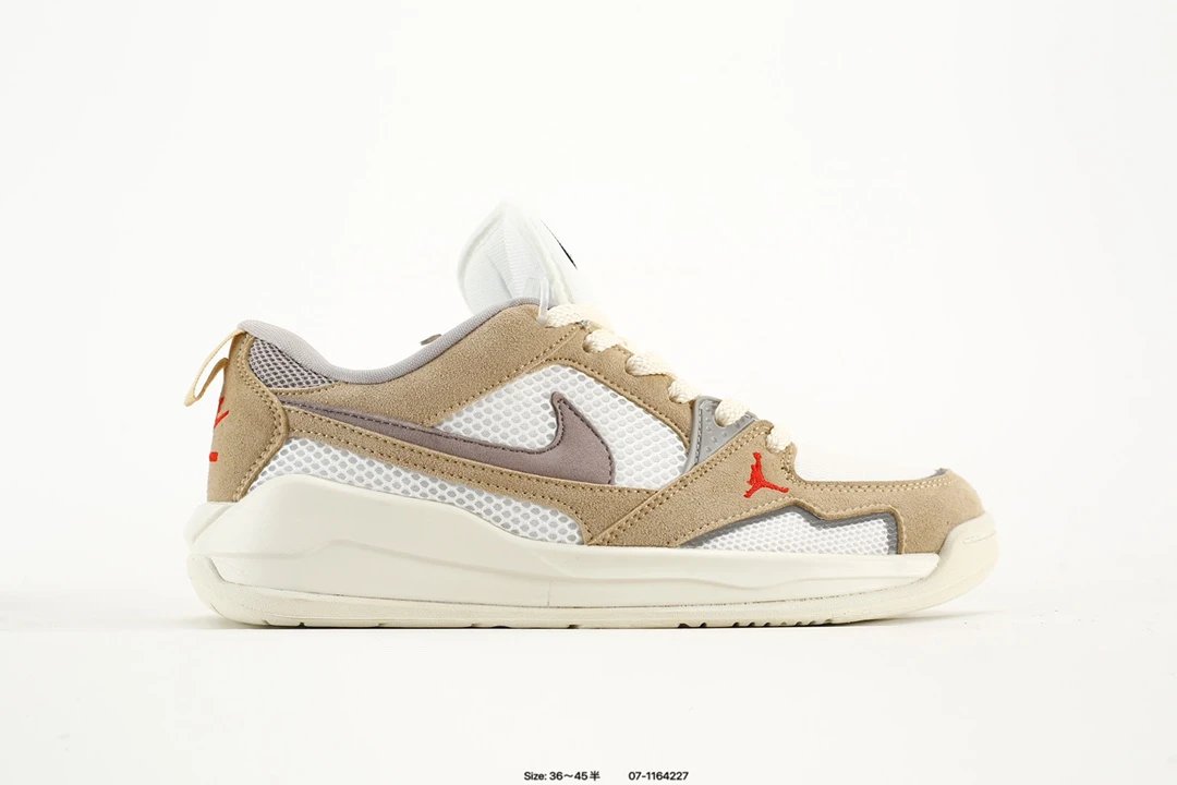 Air Jordan Beige White Mesh Suede Men’s Sneakers