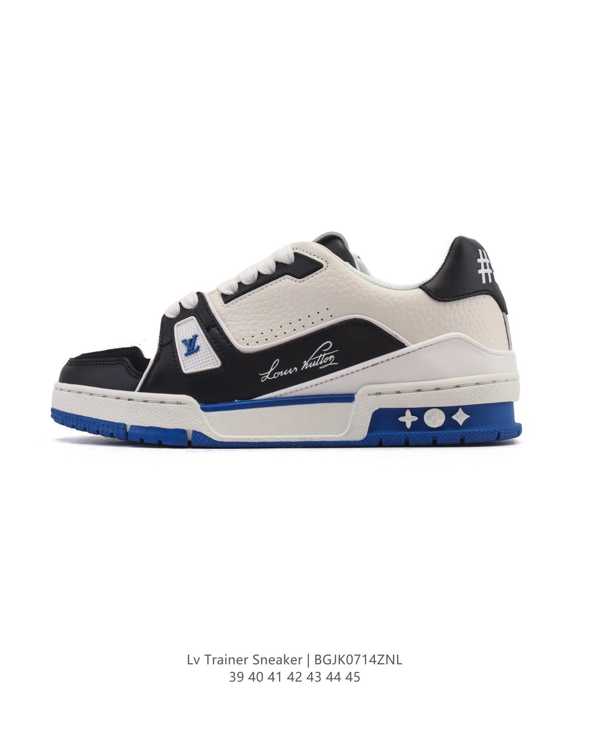 Louis Vuitton LV Trainer Blue White Leather Sneakers 