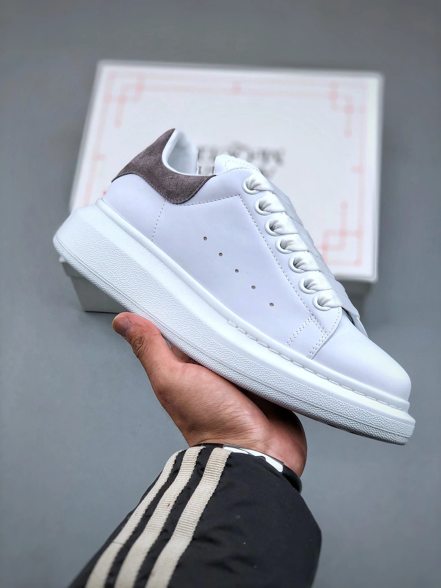 Alexander McQueen White Leather Oversized Sneakers